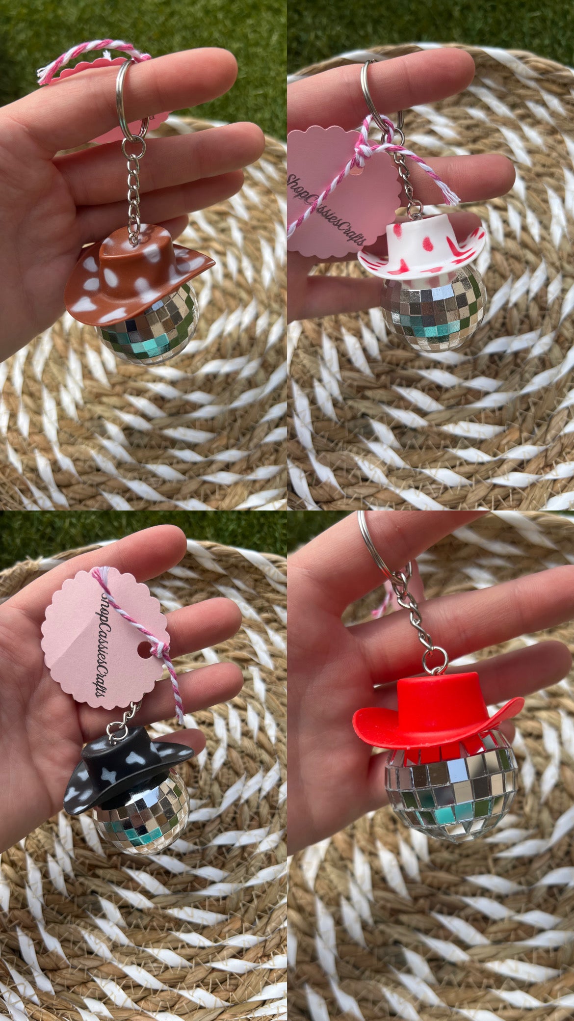 CowGirl Disco Ball Hat Keychains