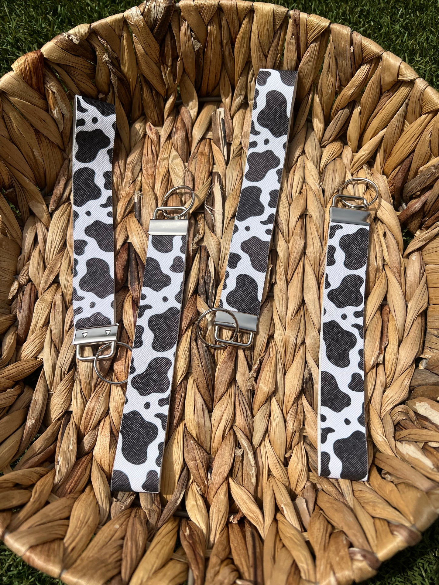Cow Themed Wristlet Keychain Fobs