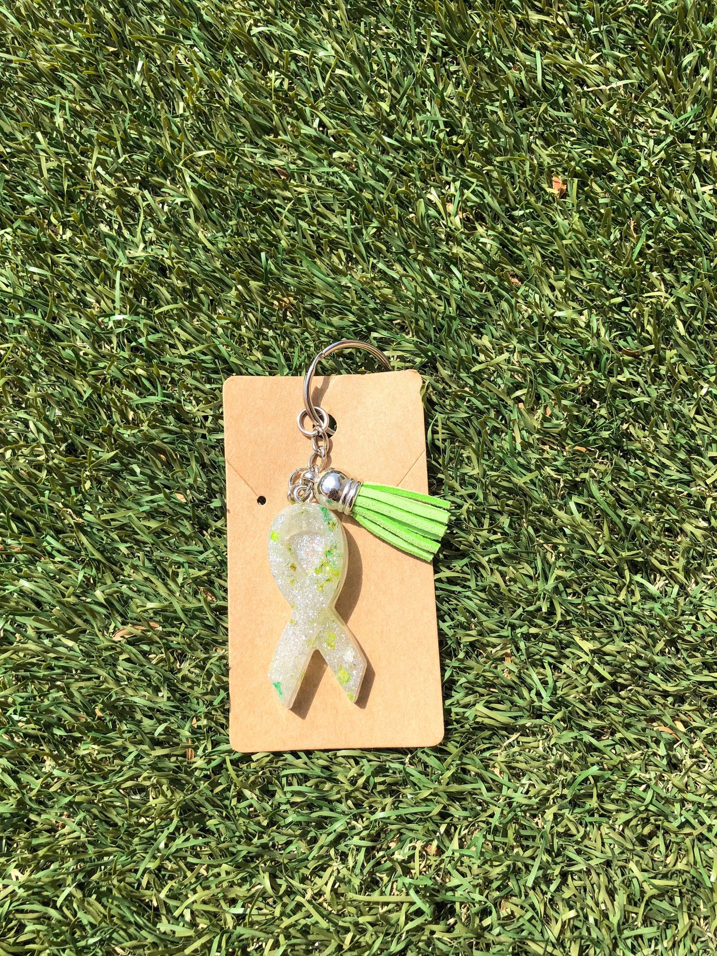 Cancer Awareness Ribbon Resin Keychains