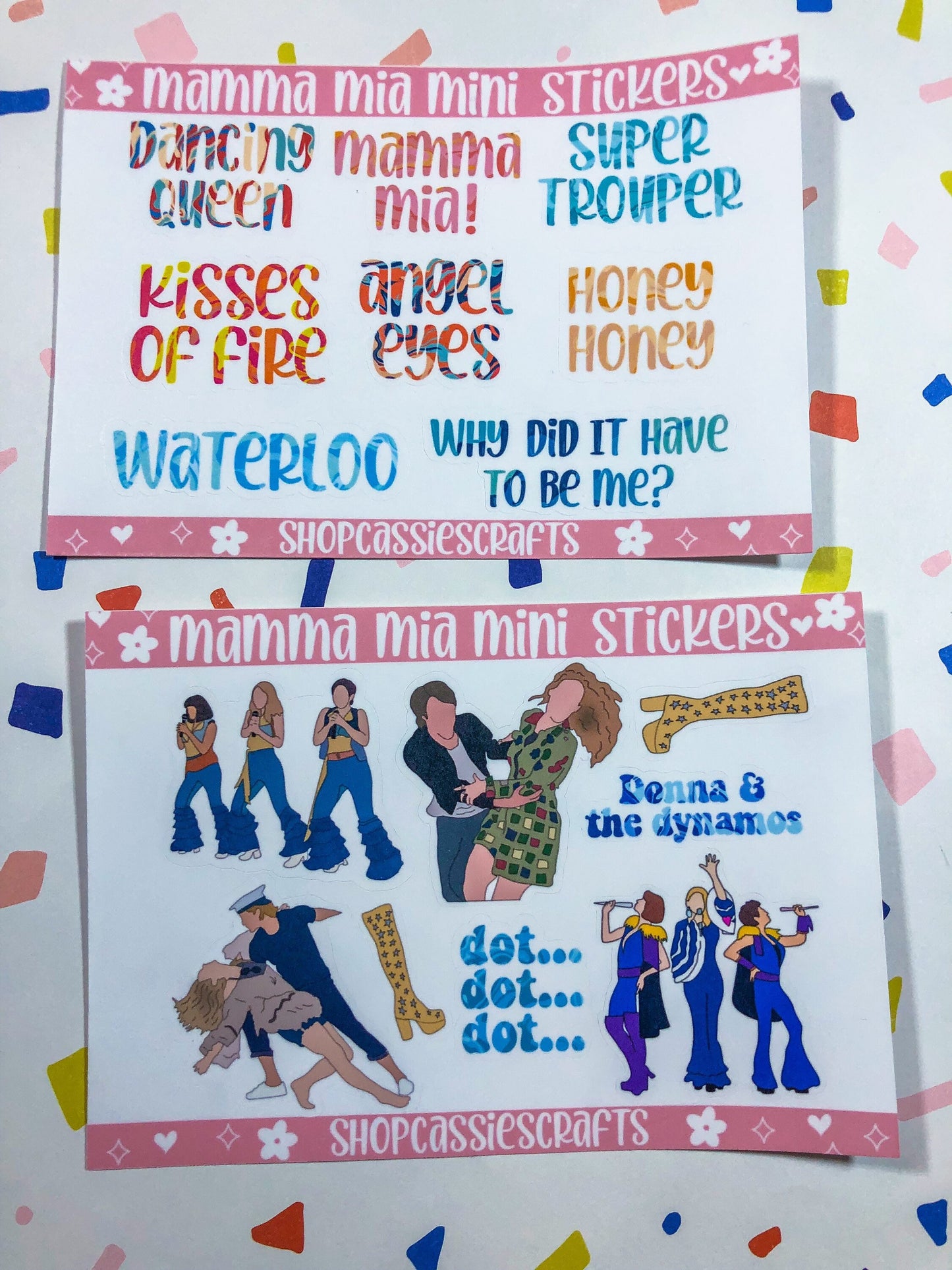 Mamma Mia Mini Sticker Sheets - ShopCassiesCrafts