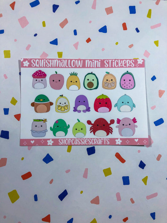 Squishmallow Mini Sticker Sheets - ShopCassiesCrafts