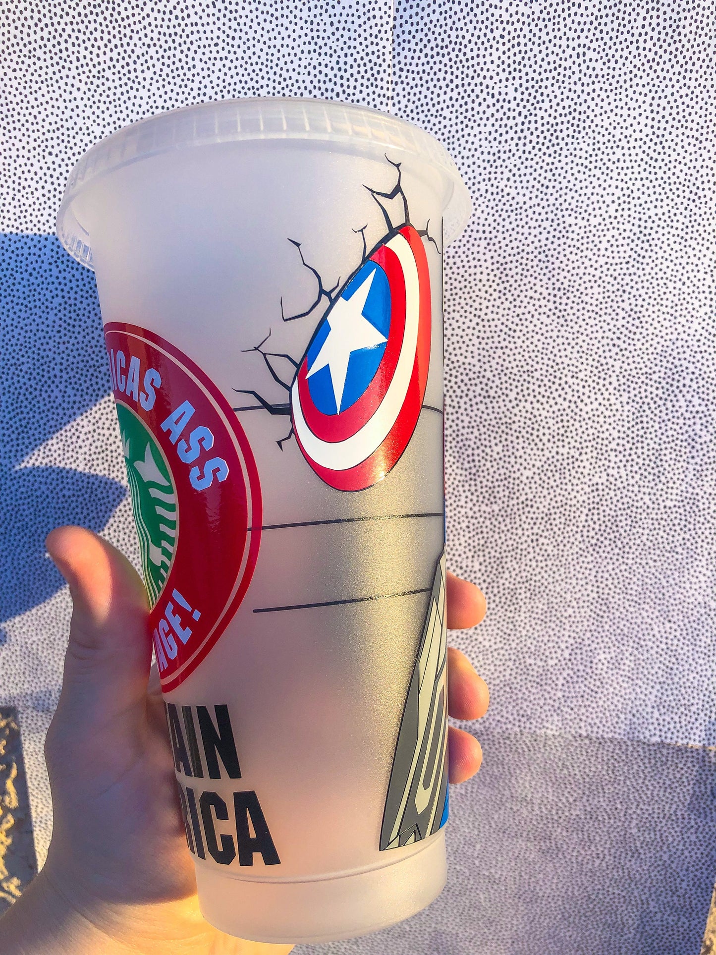 Captain America/Chris Evans Decorated Cold Cup