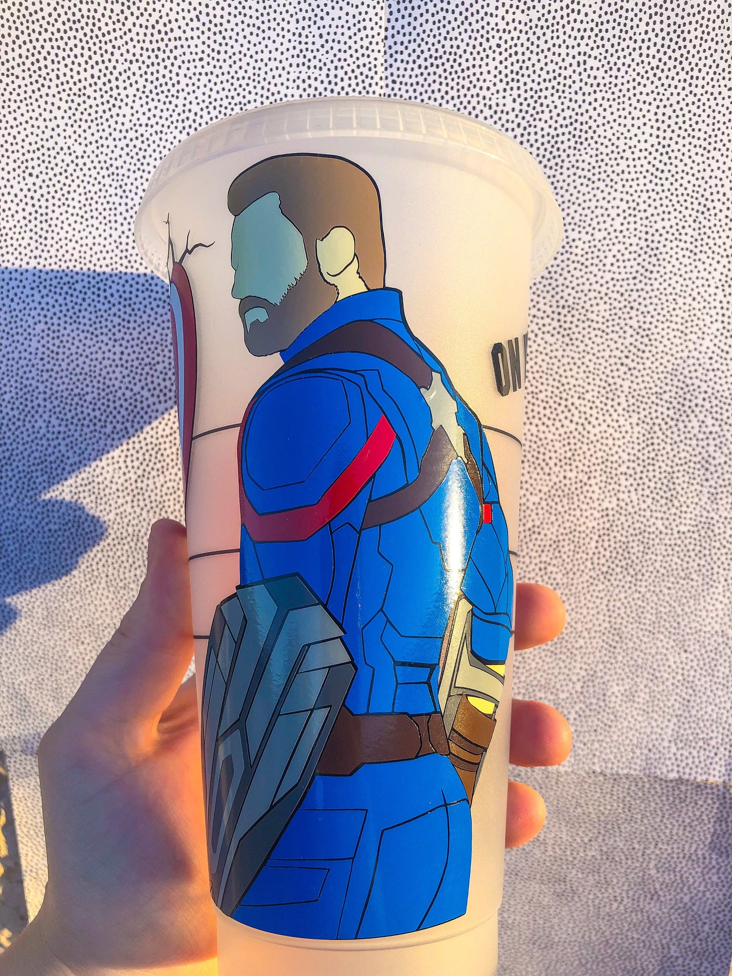 Captain America/Chris Evans Decorated Cold Cup