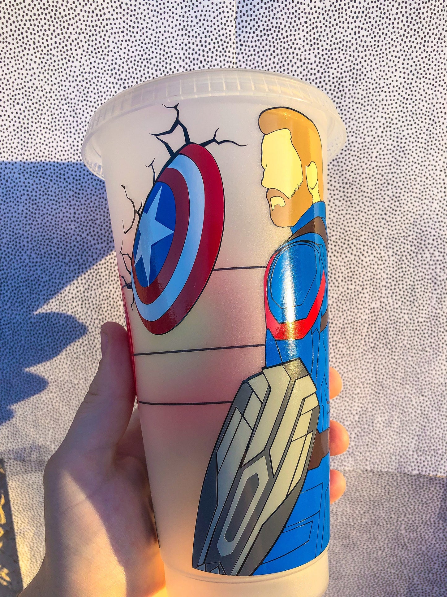 Captain America/Chris Evans Decorated Cold Cup