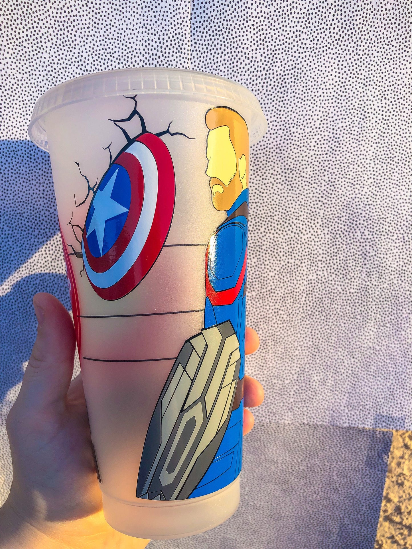 Captain America/Chris Evans Decorated Cold Cup