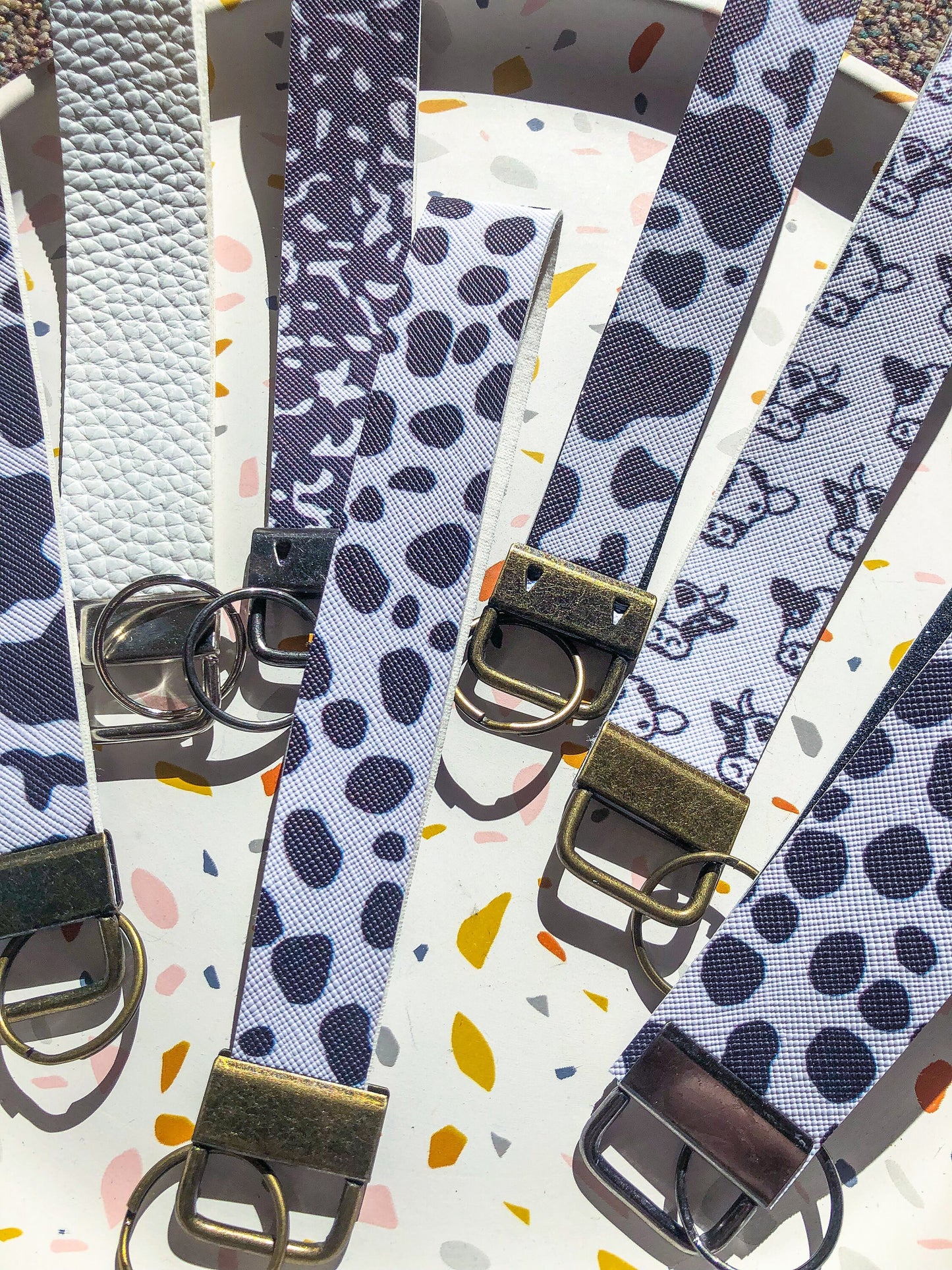 Cow Themed Wristlet Keychain Fobs
