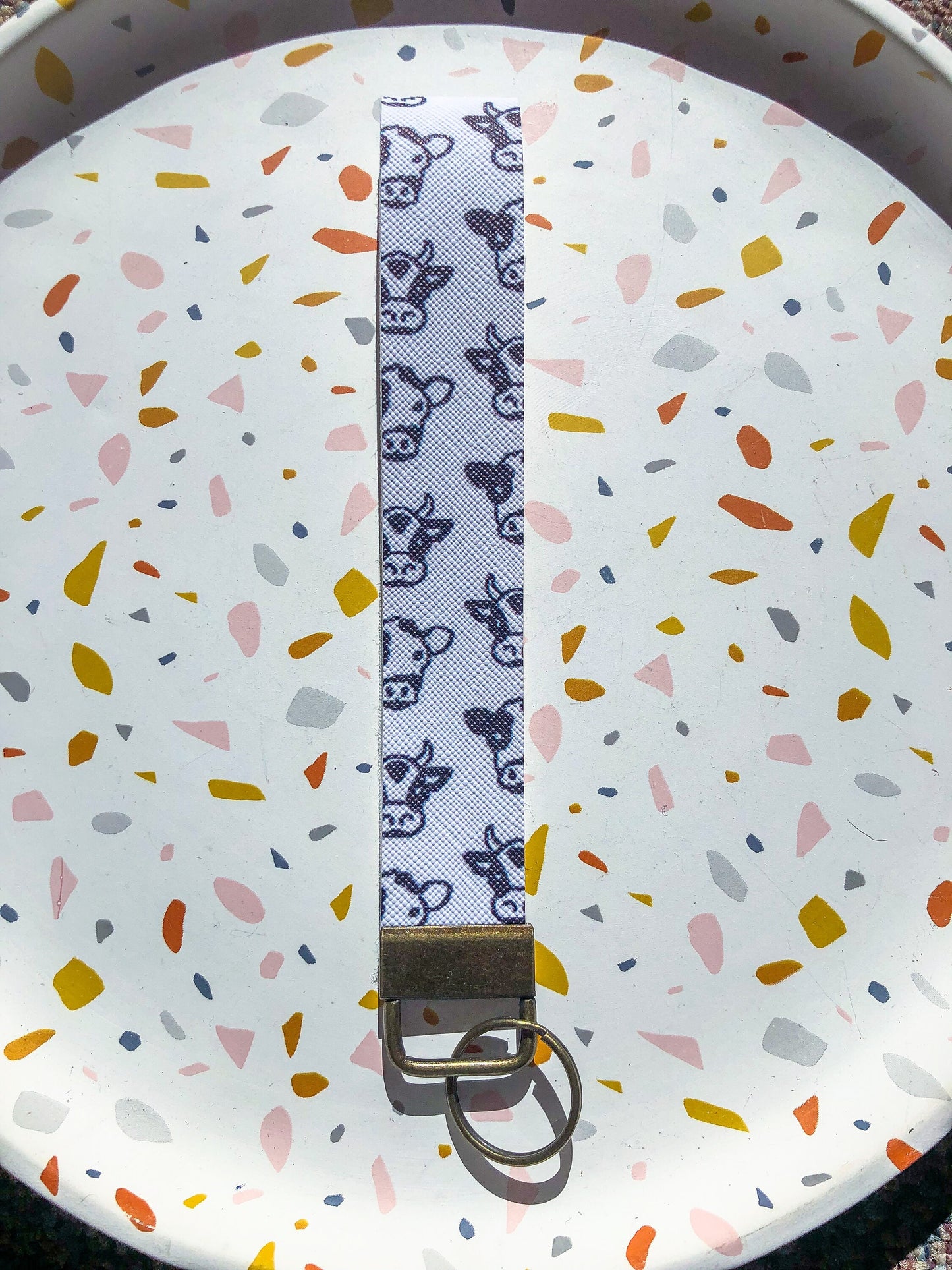 Cow Themed Wristlet Keychain Fobs