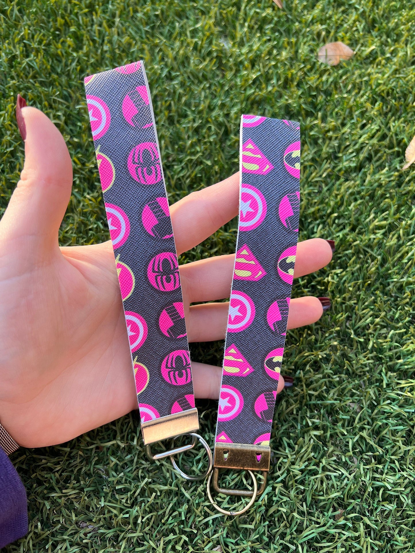 Comic Book Themed Wristlet Keychain Fobs - ShopCassiesCrafts