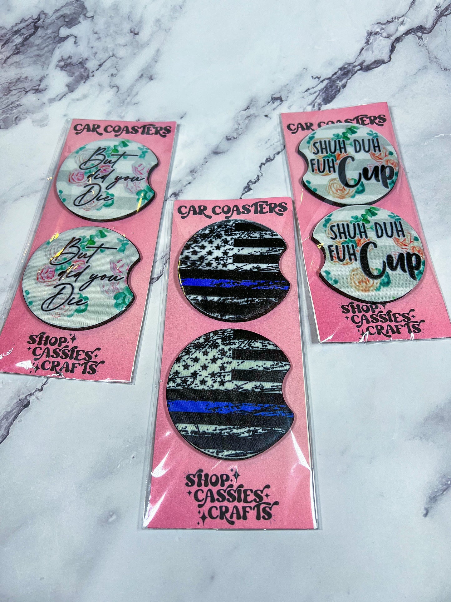 Foam Sublimation Circle Car Coasters - ShopCassiesCrafts