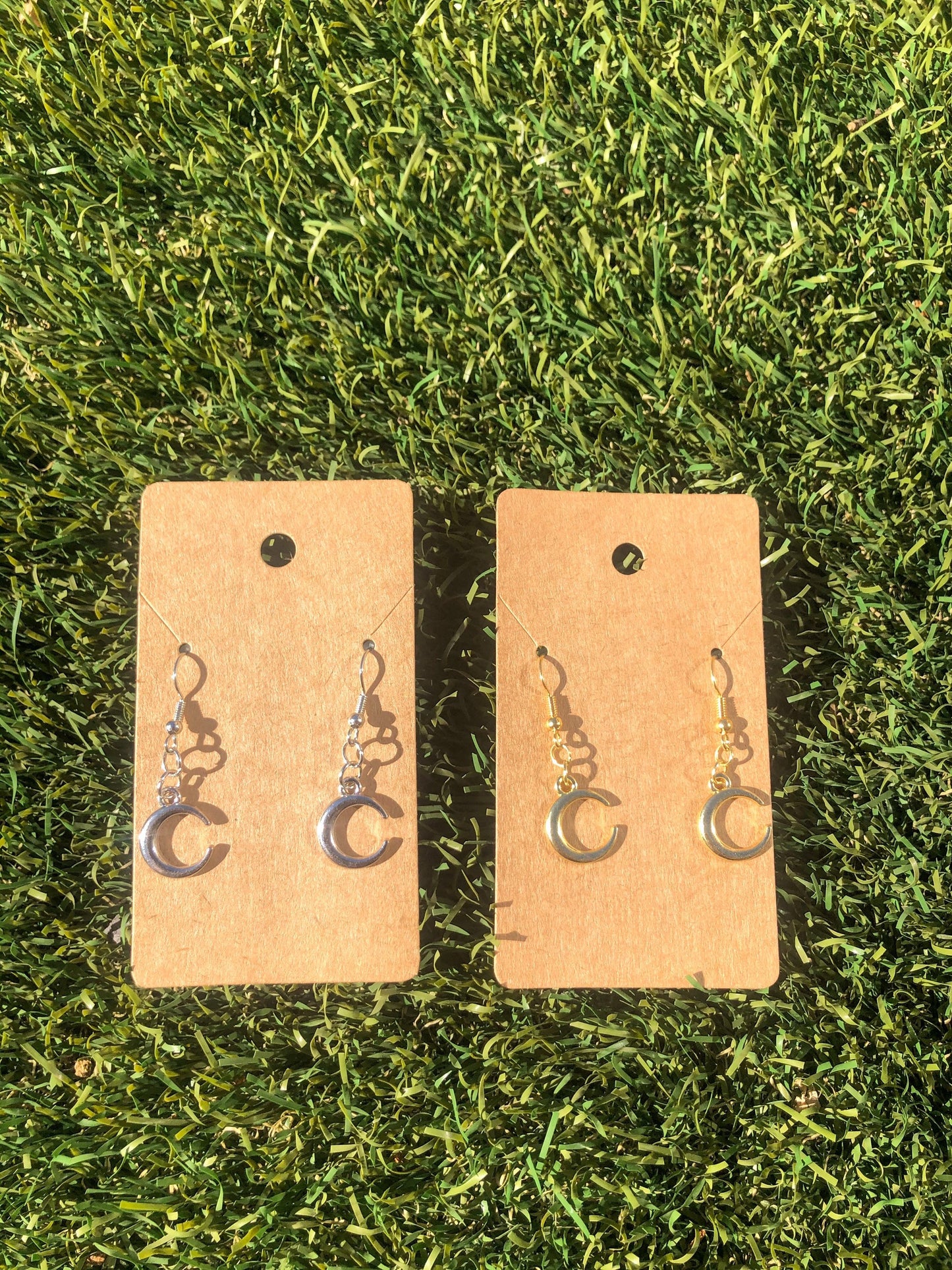 Gold or Silver Moon Earrings