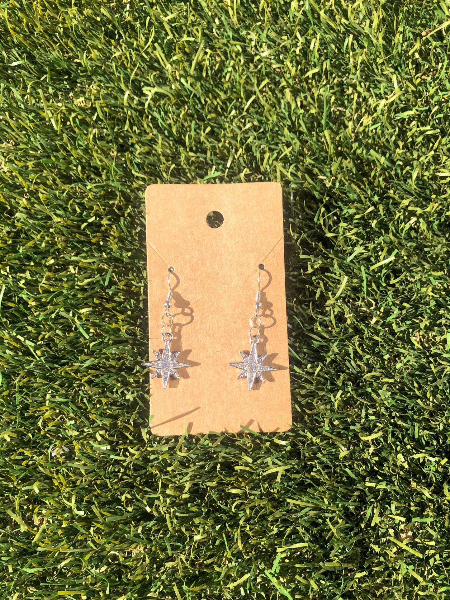 Gold or Silver Star Gem Earrings