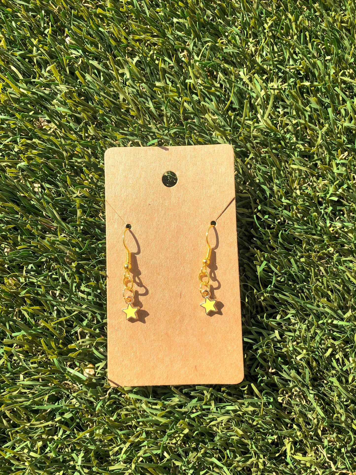 Star Gold Hook Earrings