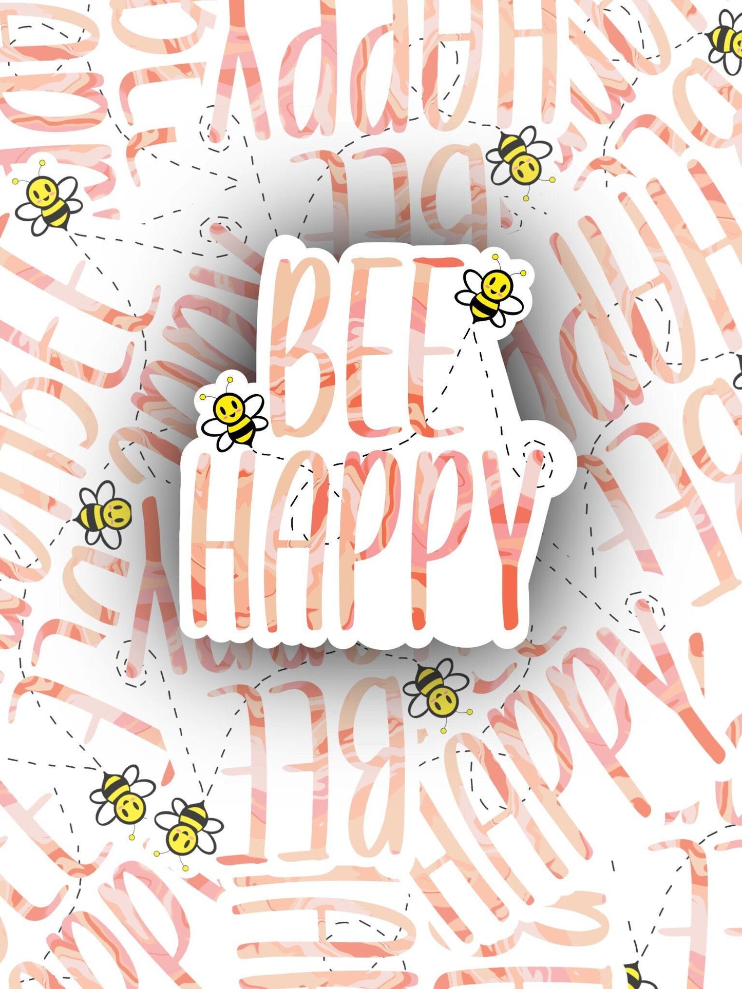 Bee Happy Sticker - ShopCassiesCrafts