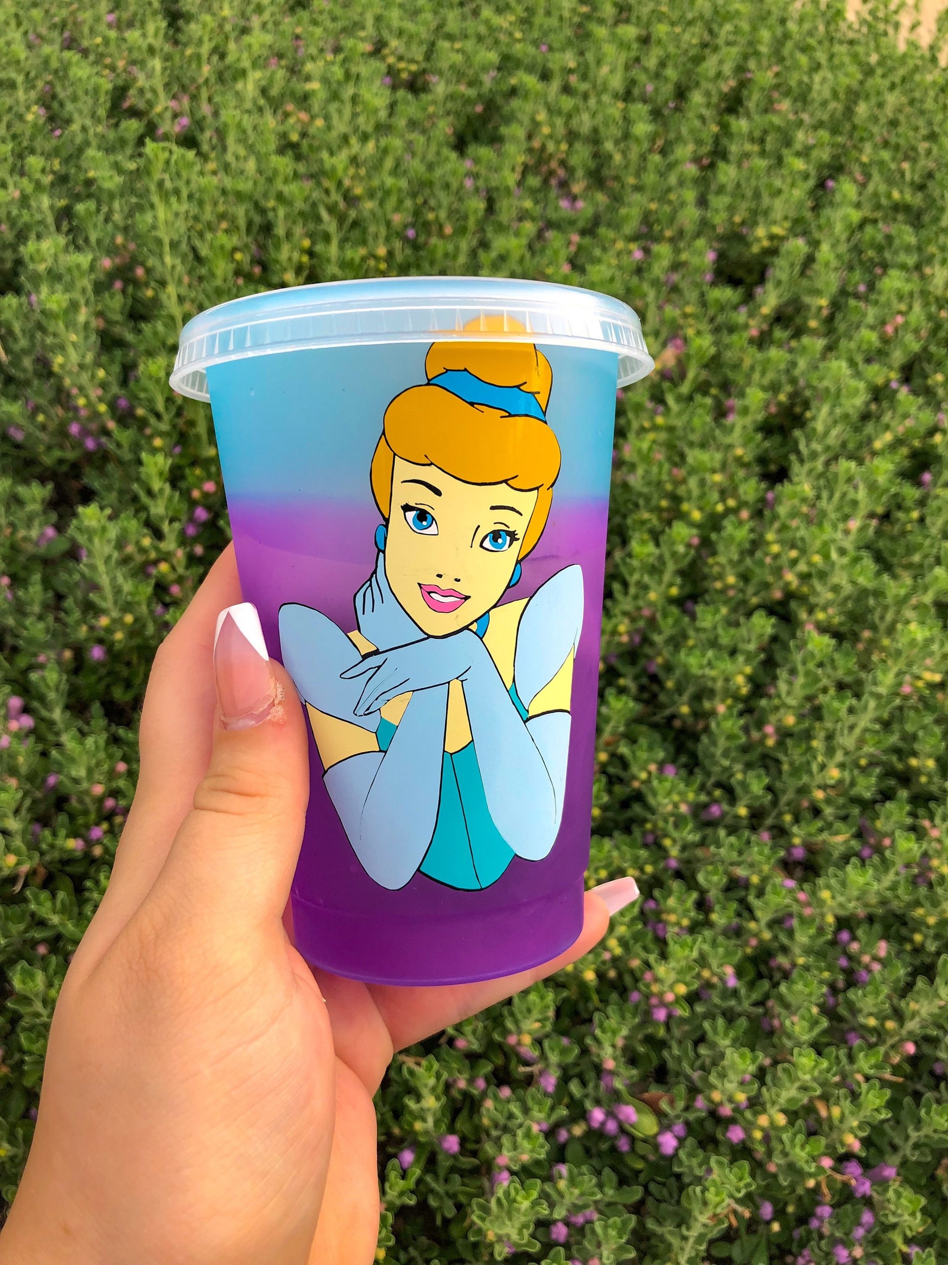 Cinderella//Disney Princess//Decorated Color Changing Cold Cup - ShopCassiesCrafts