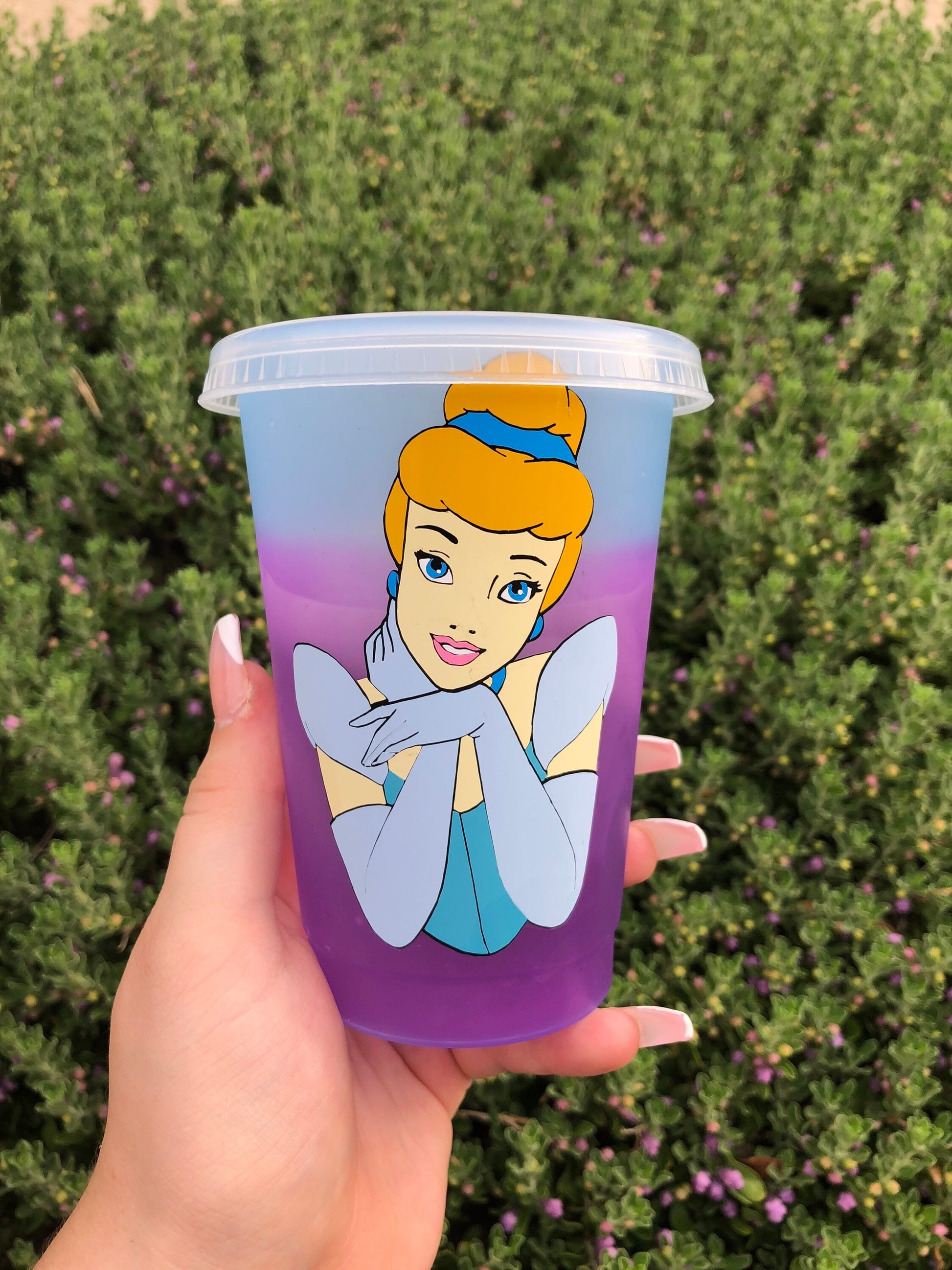 Cinderella//Disney Princess//Decorated Color Changing Cold Cup - ShopCassiesCrafts