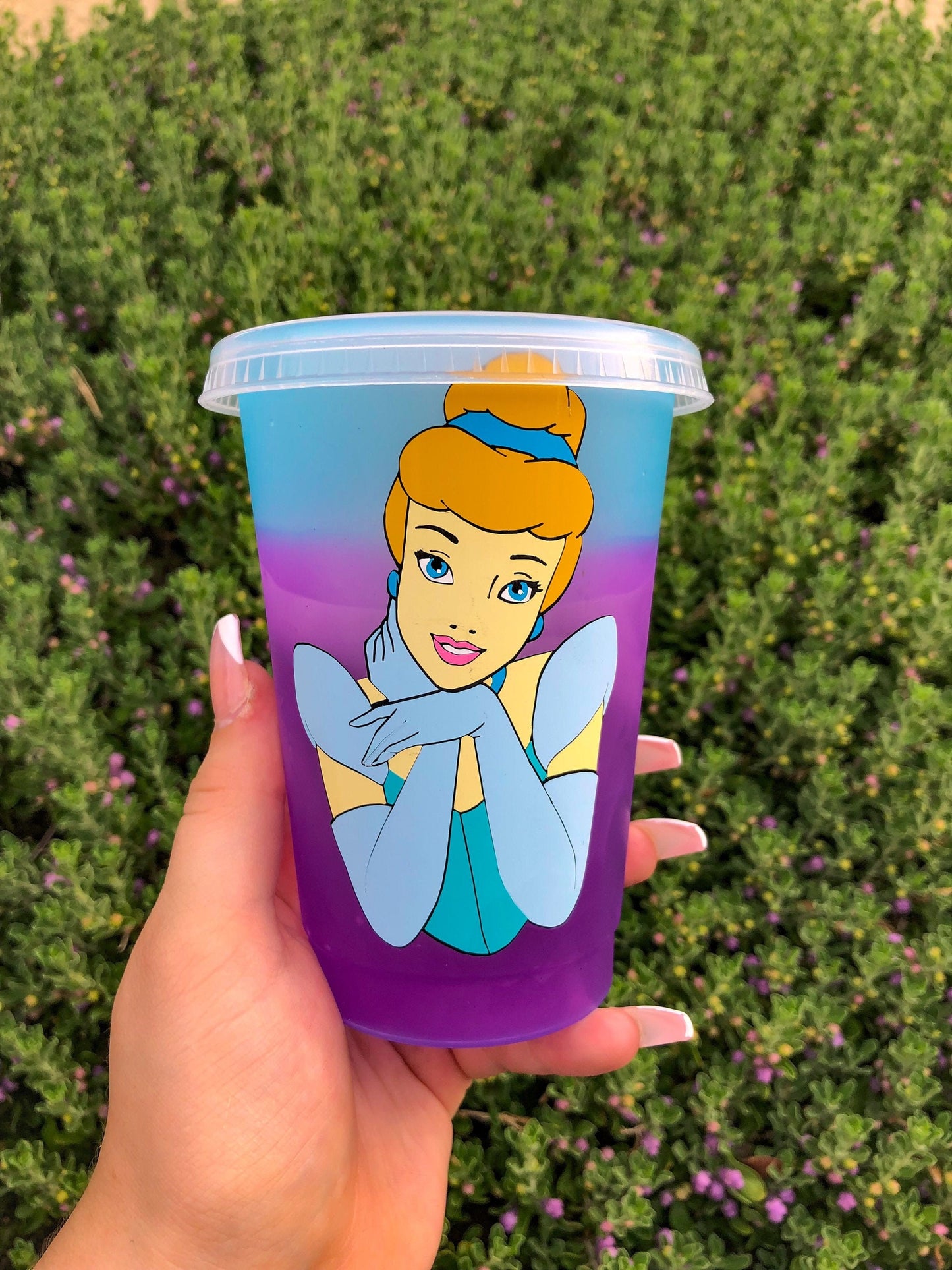 Cinderella//Disney Princess//Decorated Color Changing Cold Cup - ShopCassiesCrafts