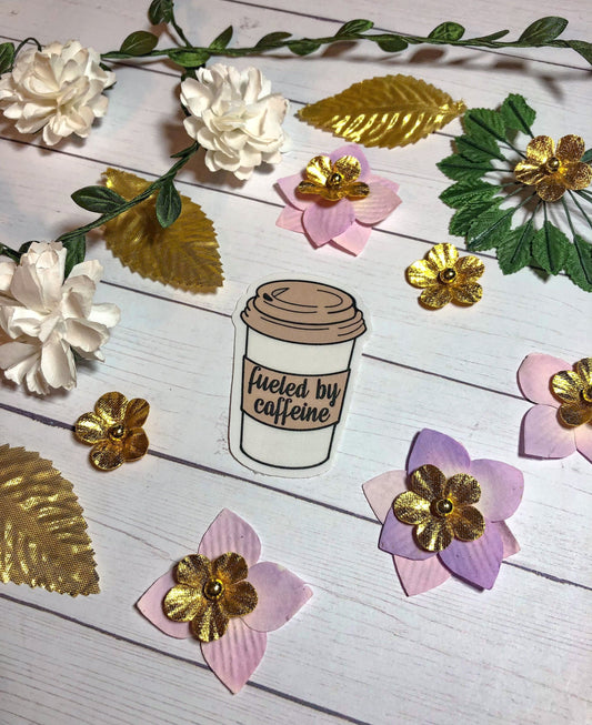 Fueled By Caffeine Sticker - ShopCassiesCrafts