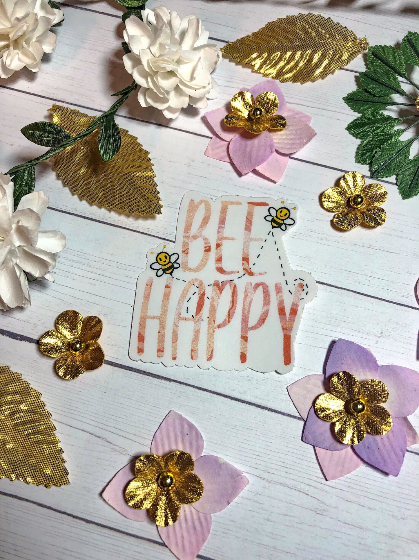 Bee Happy Sticker - ShopCassiesCrafts