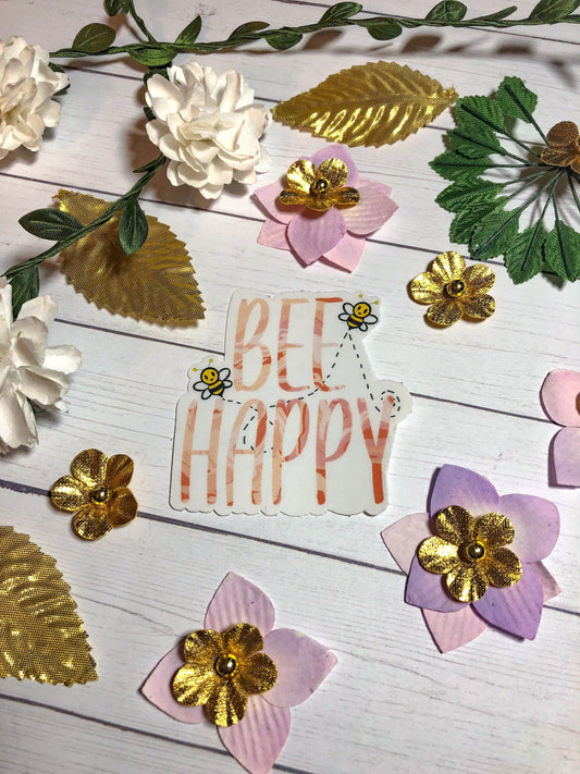 Bee Happy Sticker - ShopCassiesCrafts