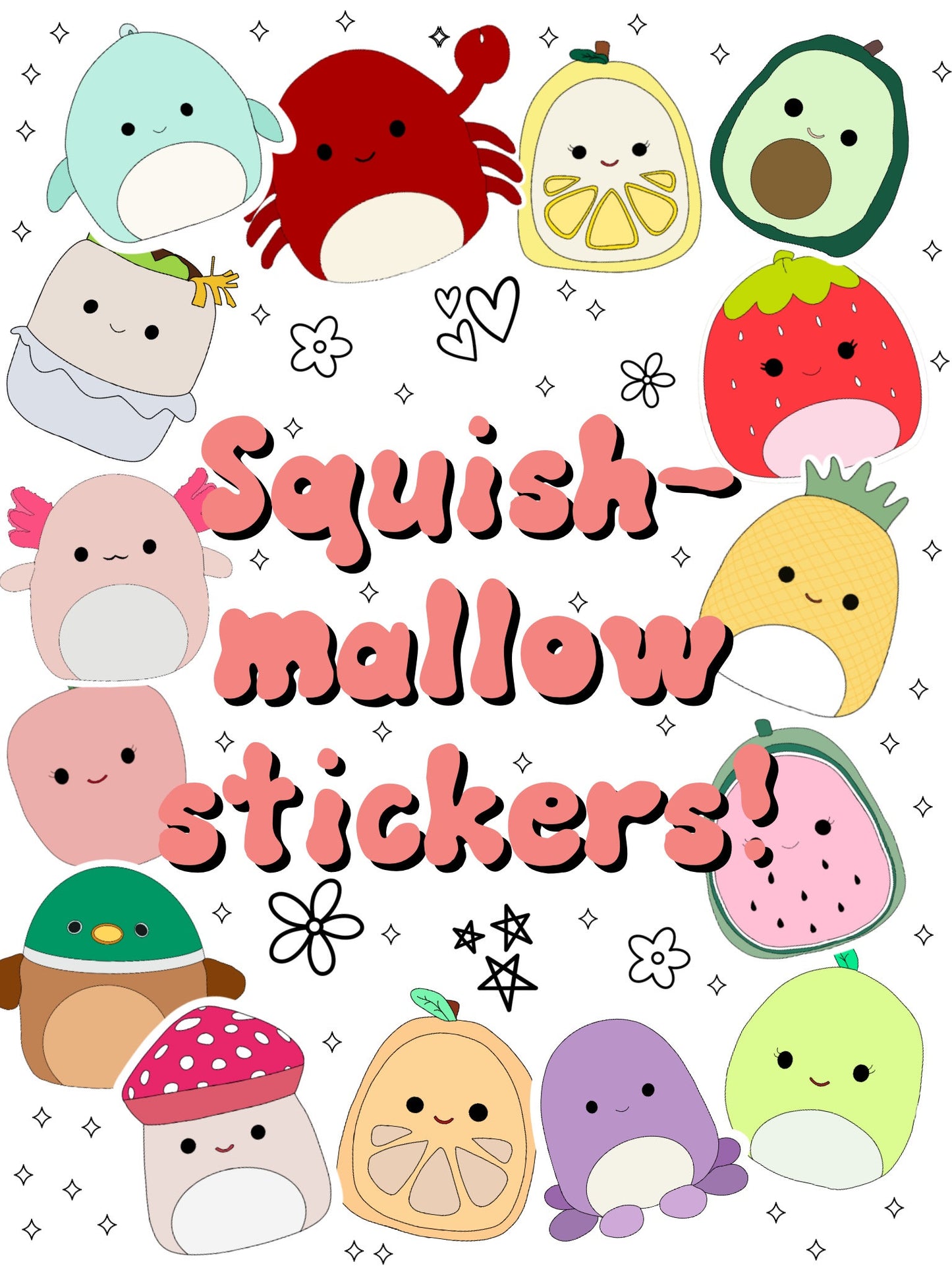 Squishmallow Stickers - ShopCassiesCrafts