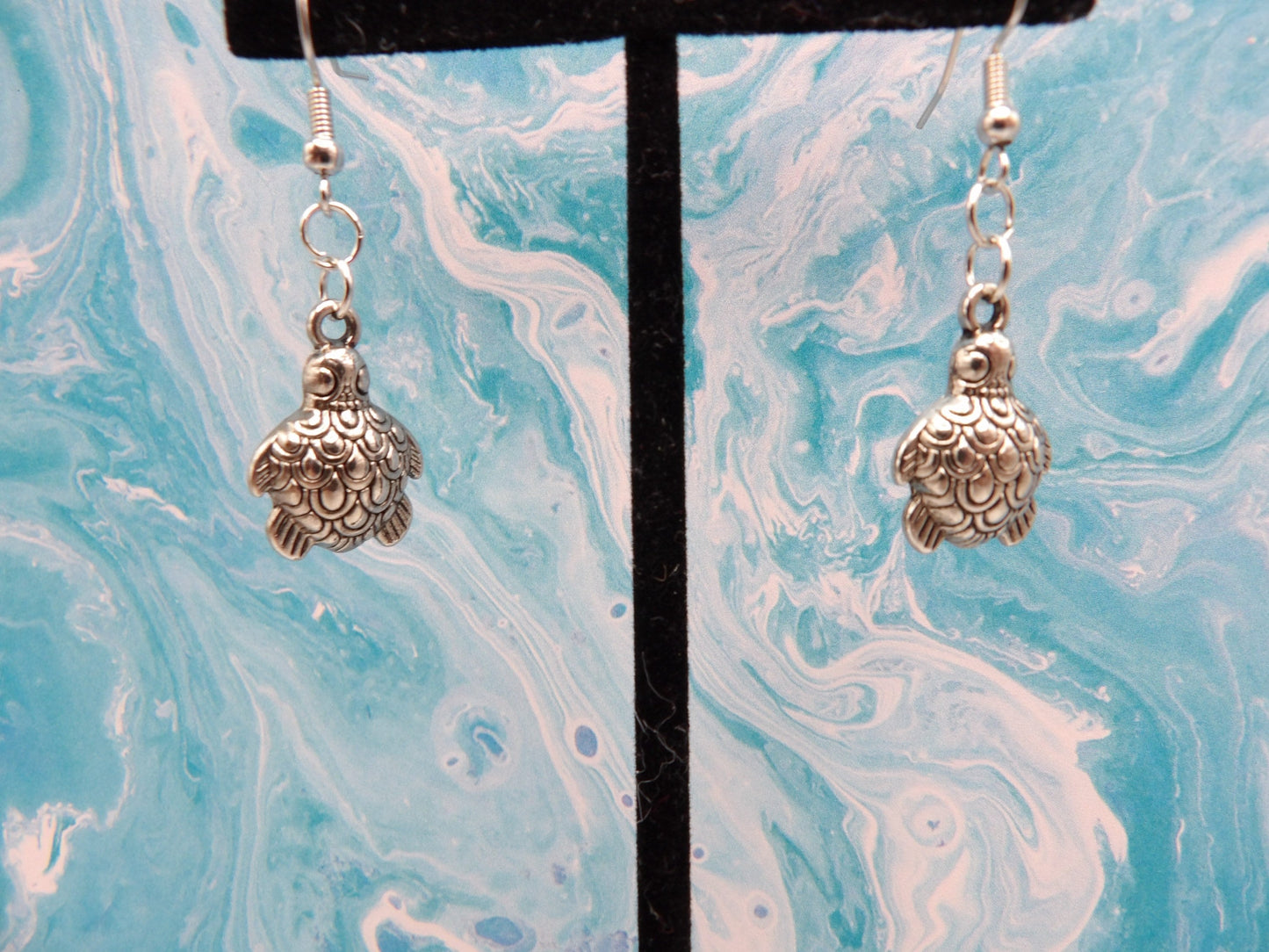 Silver Turtle Earrings