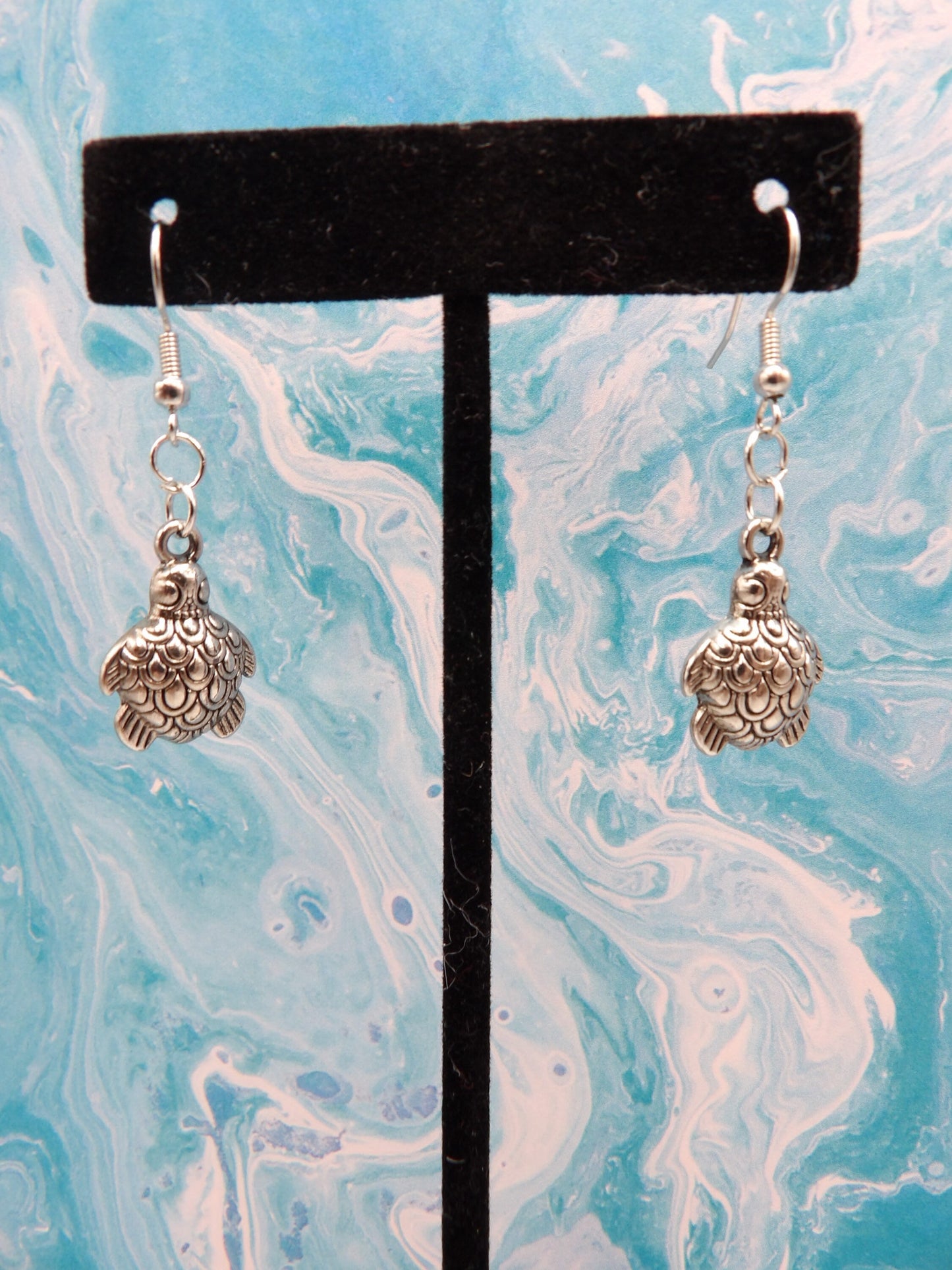 Silver Turtle Earrings