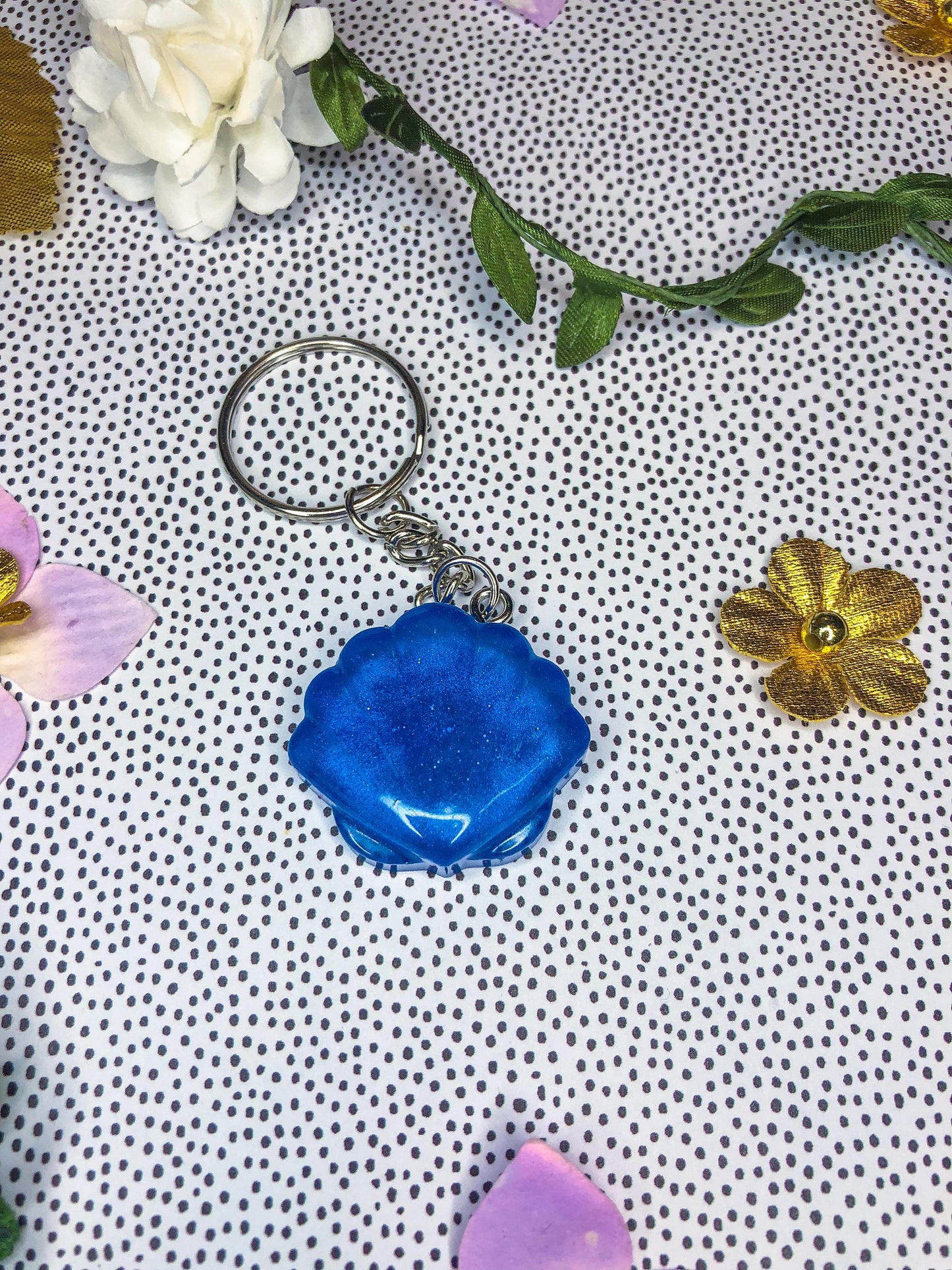 Beach Shell Resin Keychains - Read Description!