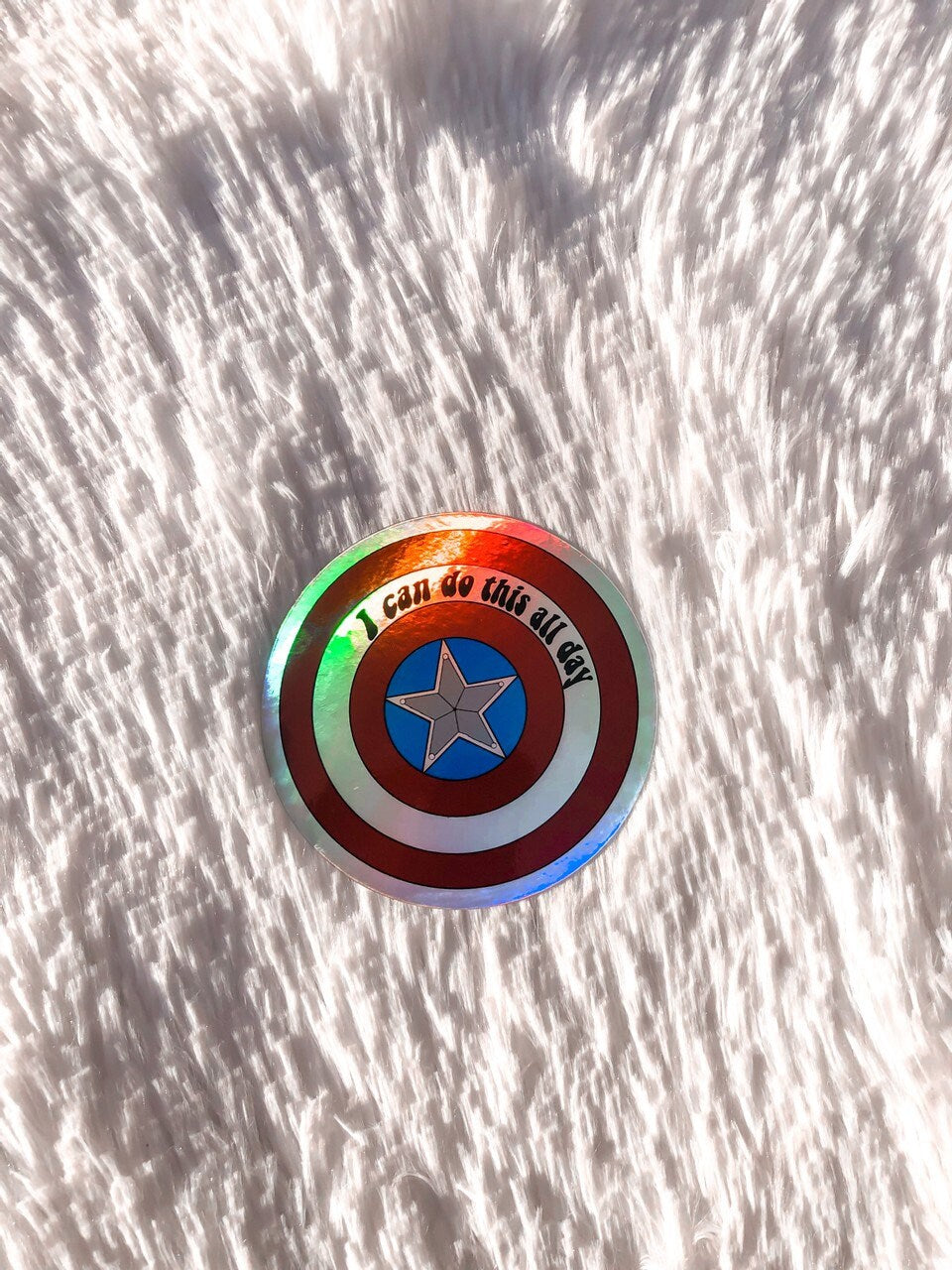 Captain America Shield I Can Do This All Day Sticker - ShopCassiesCrafts