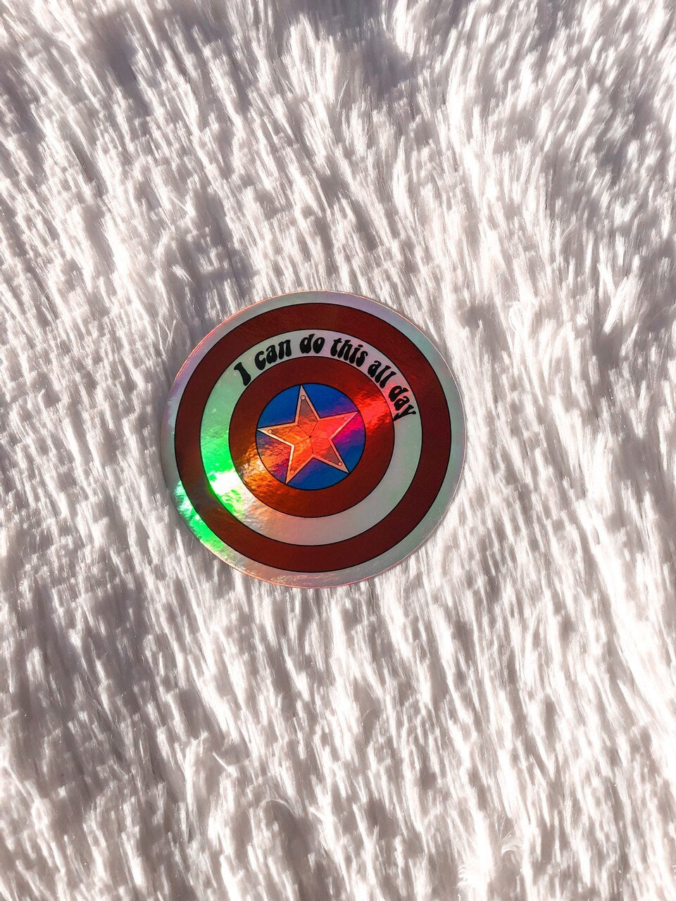 Captain America Shield I Can Do This All Day Sticker - ShopCassiesCrafts