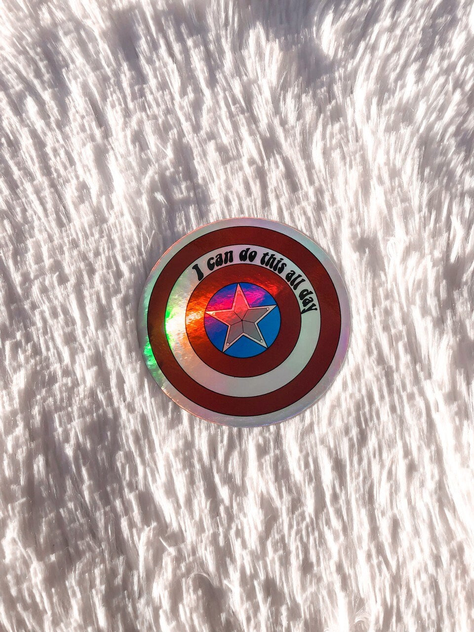 Captain America Shield I Can Do This All Day Sticker - ShopCassiesCrafts