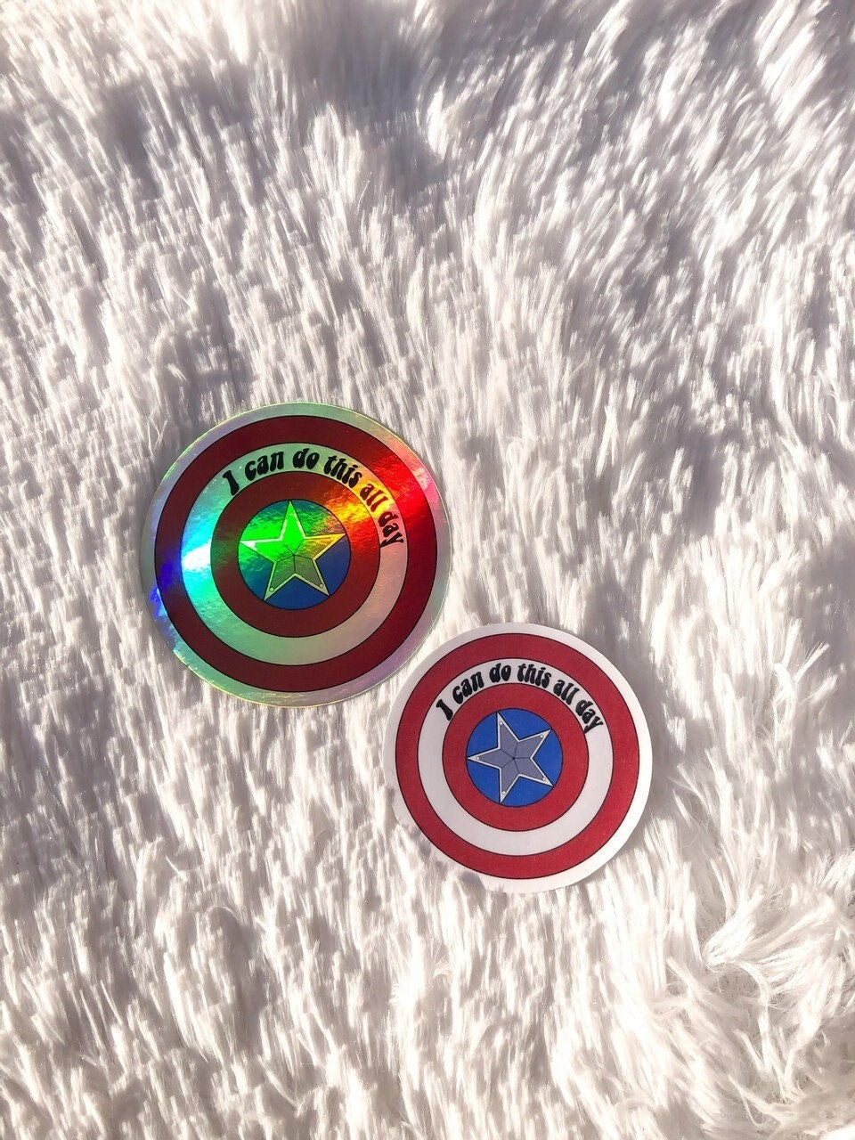 Captain America Shield I Can Do This All Day Sticker - ShopCassiesCrafts