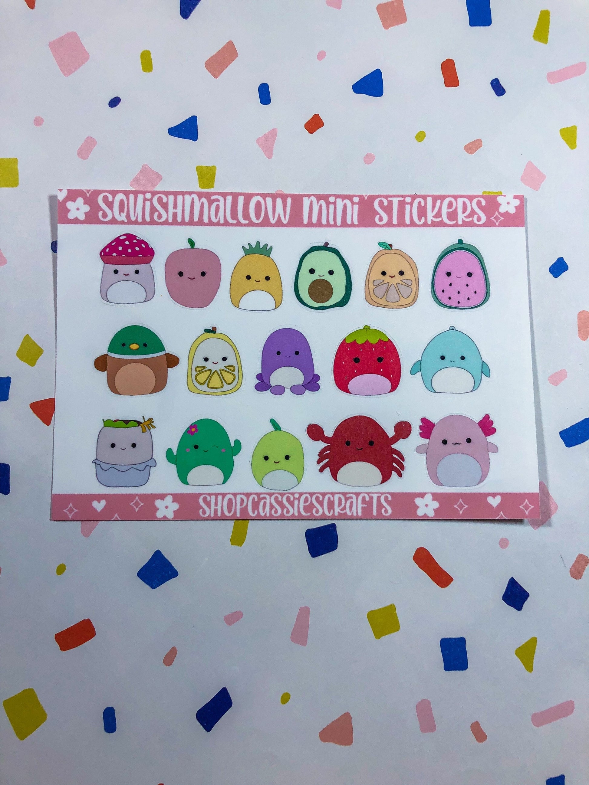 Squishmallow Mini Sticker Sheets - ShopCassiesCrafts