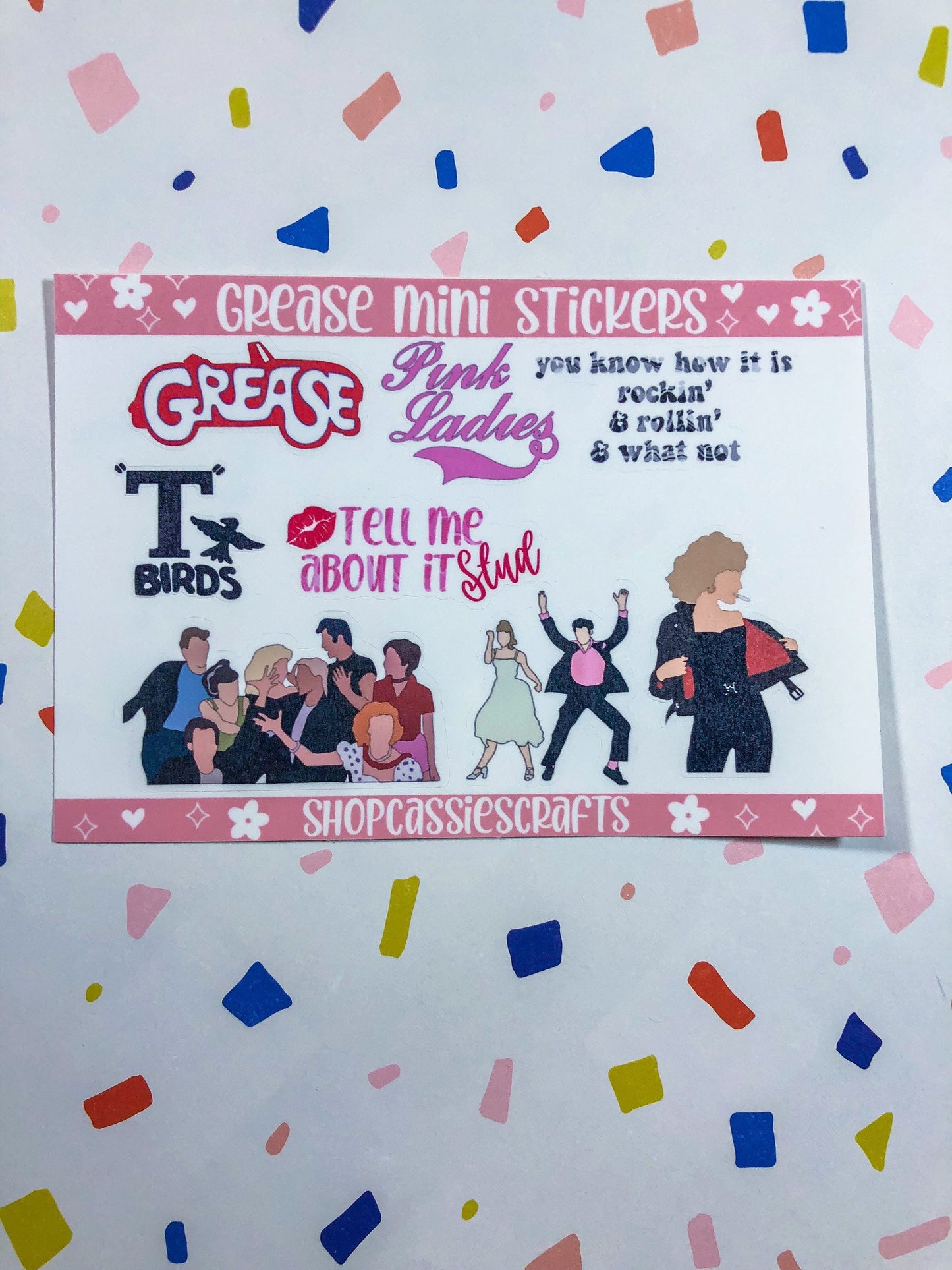 Grease Mini Sticker Sheets - ShopCassiesCrafts