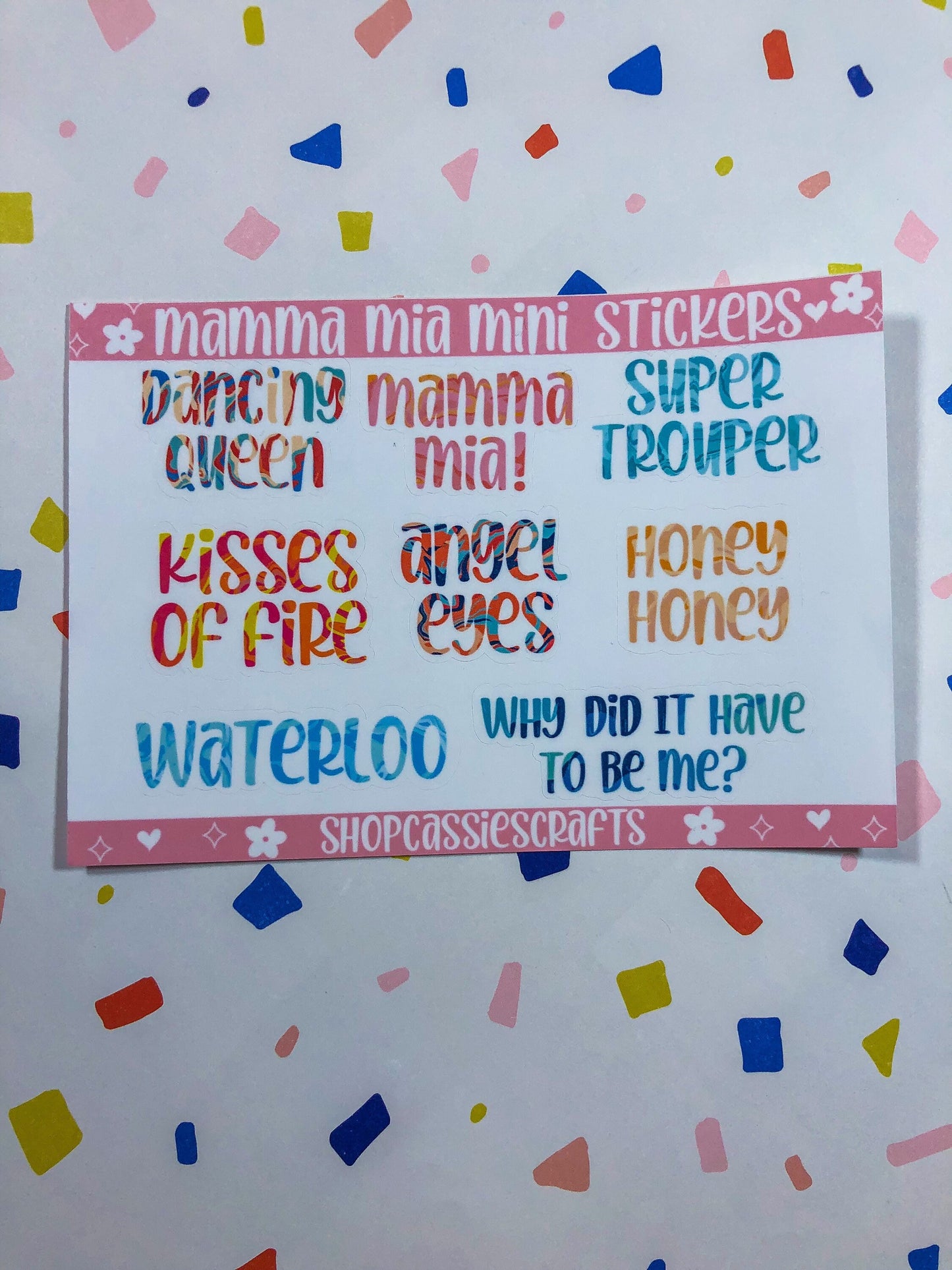 Mamma Mia Mini Sticker Sheets - ShopCassiesCrafts