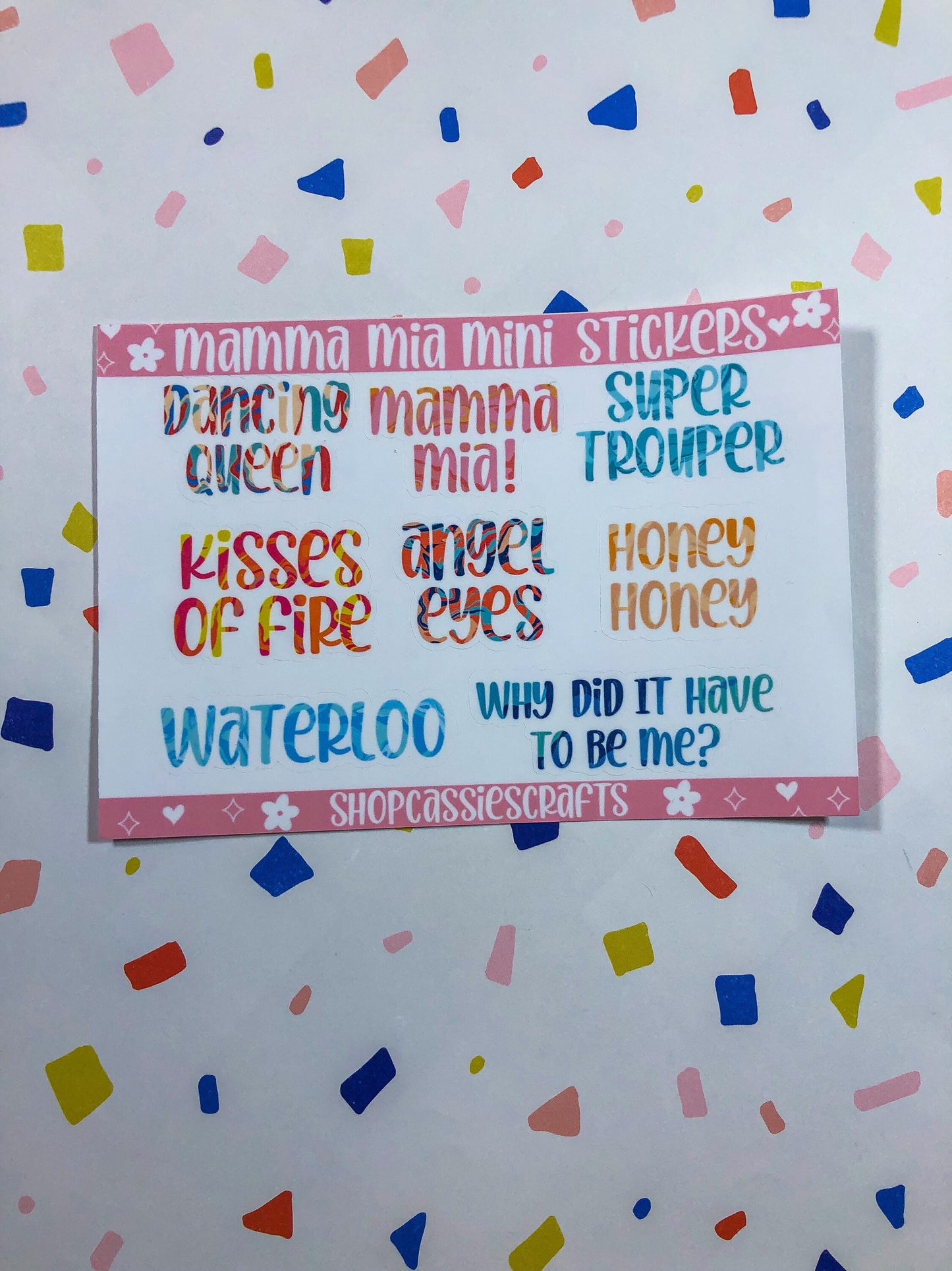 Mamma Mia Mini Sticker Sheets - ShopCassiesCrafts