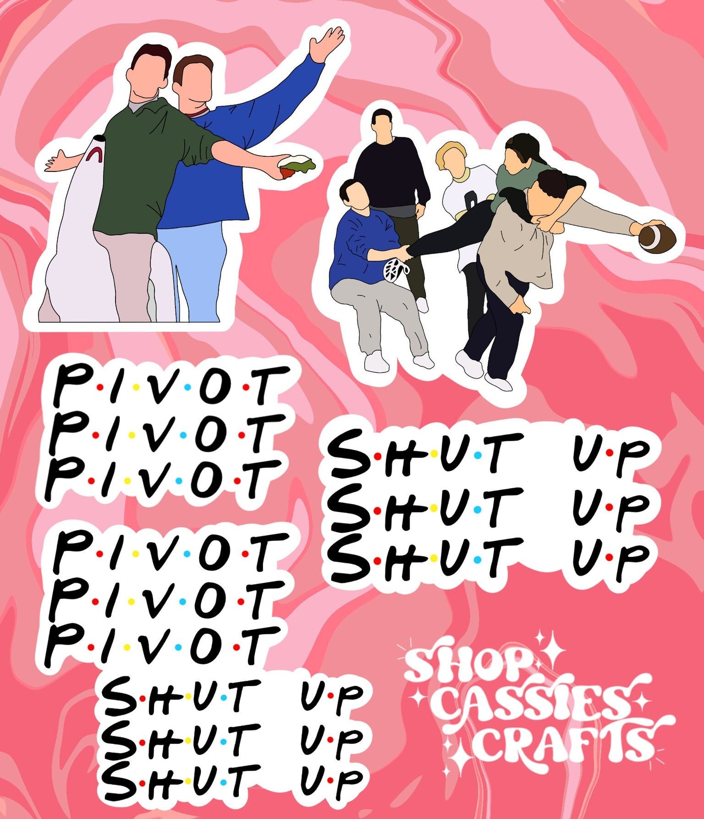 Friends TV Show Stickers - ShopCassiesCrafts