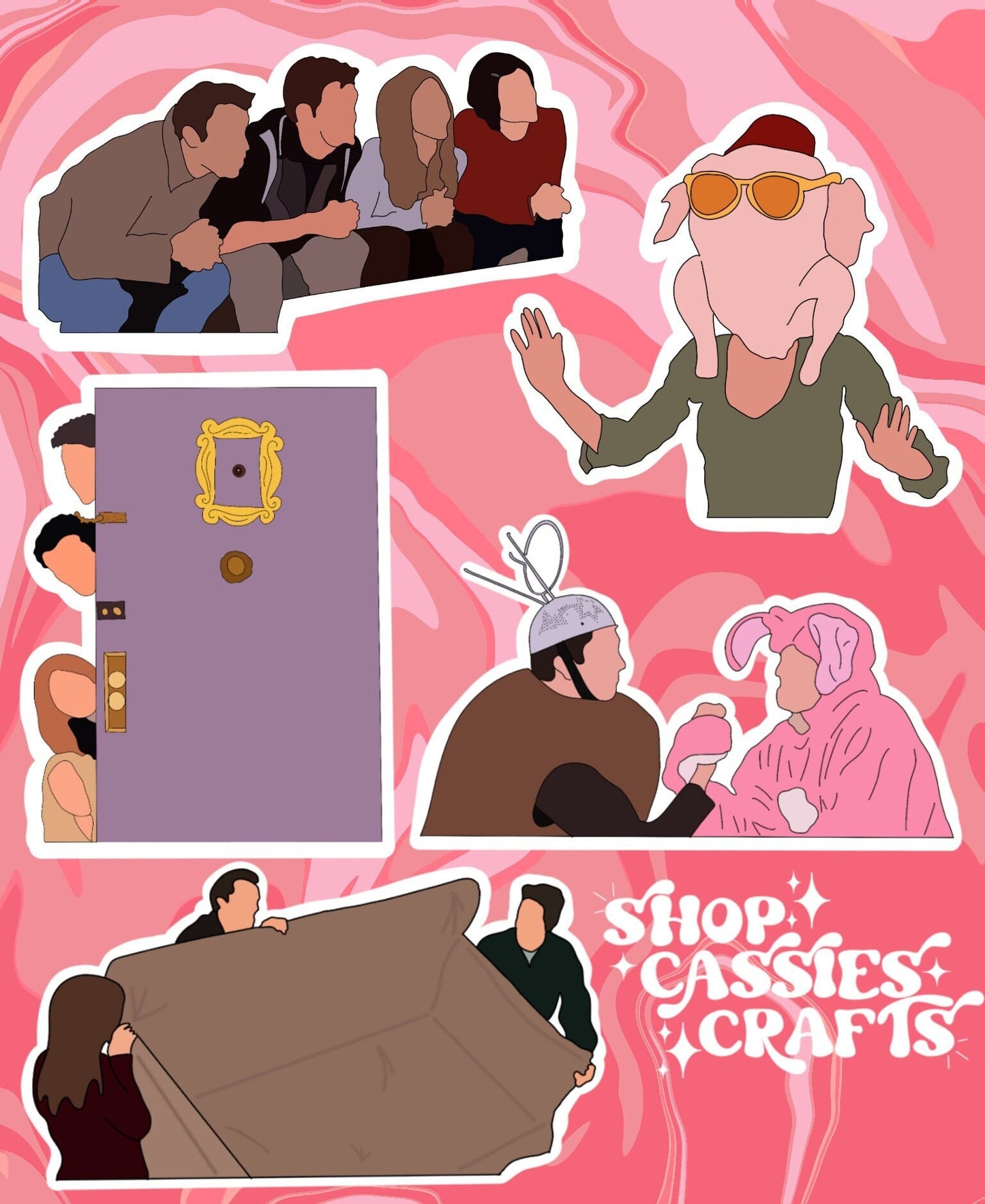 Friends TV Show Stickers - ShopCassiesCrafts