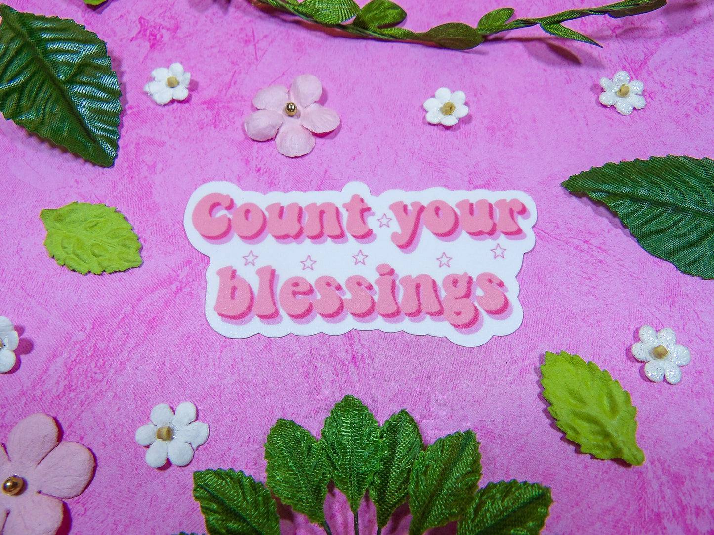 Pink Positivity Stickers / Flowers / Peachy / Inspirational / Trendy / Aesthetic