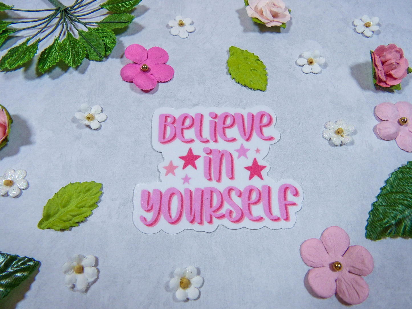 Pink Positivity Stickers / Flowers / Peachy / Inspirational / Trendy / Aesthetic