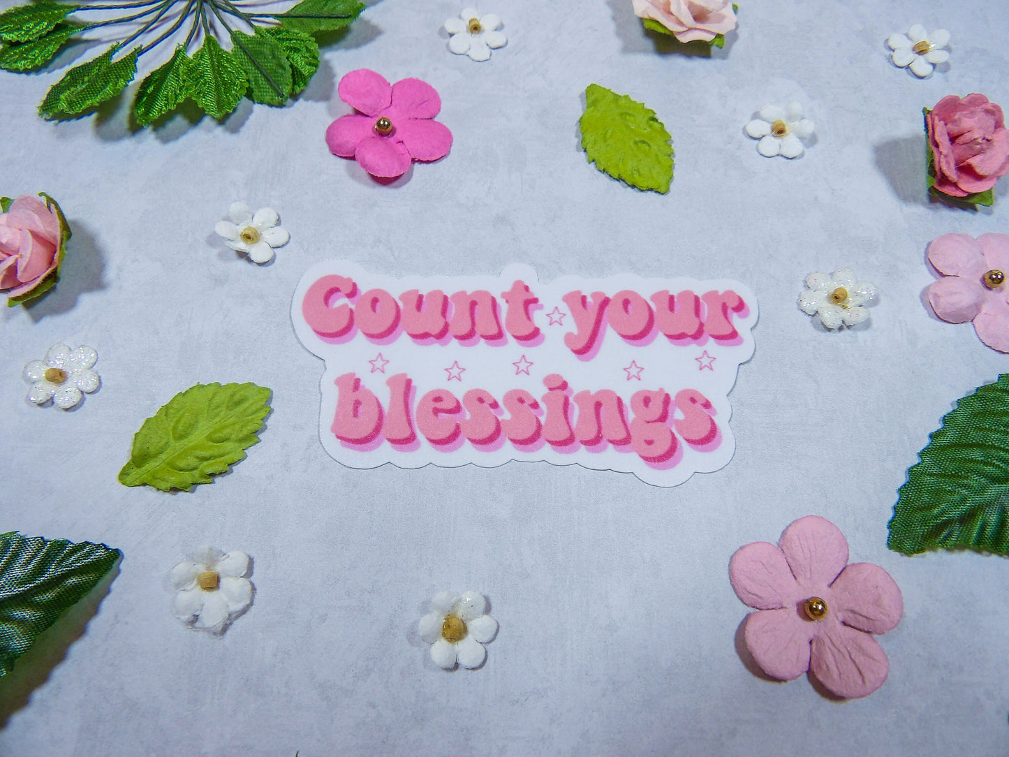 Pink Positivity Stickers / Flowers / Peachy / Inspirational / Trendy / Aesthetic