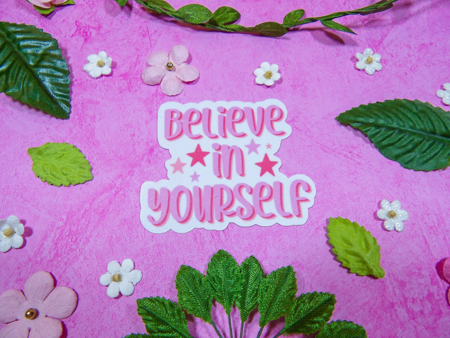 Pink Positivity Stickers / Flowers / Peachy / Inspirational / Trendy / Aesthetic