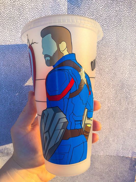 Captain America/Chris Evans Decorated Cold Cup