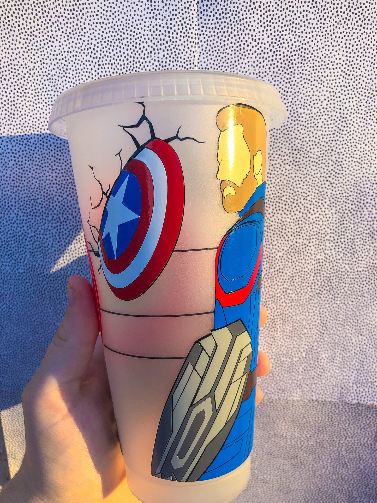 Captain America/Chris Evans Decorated Cold Cup