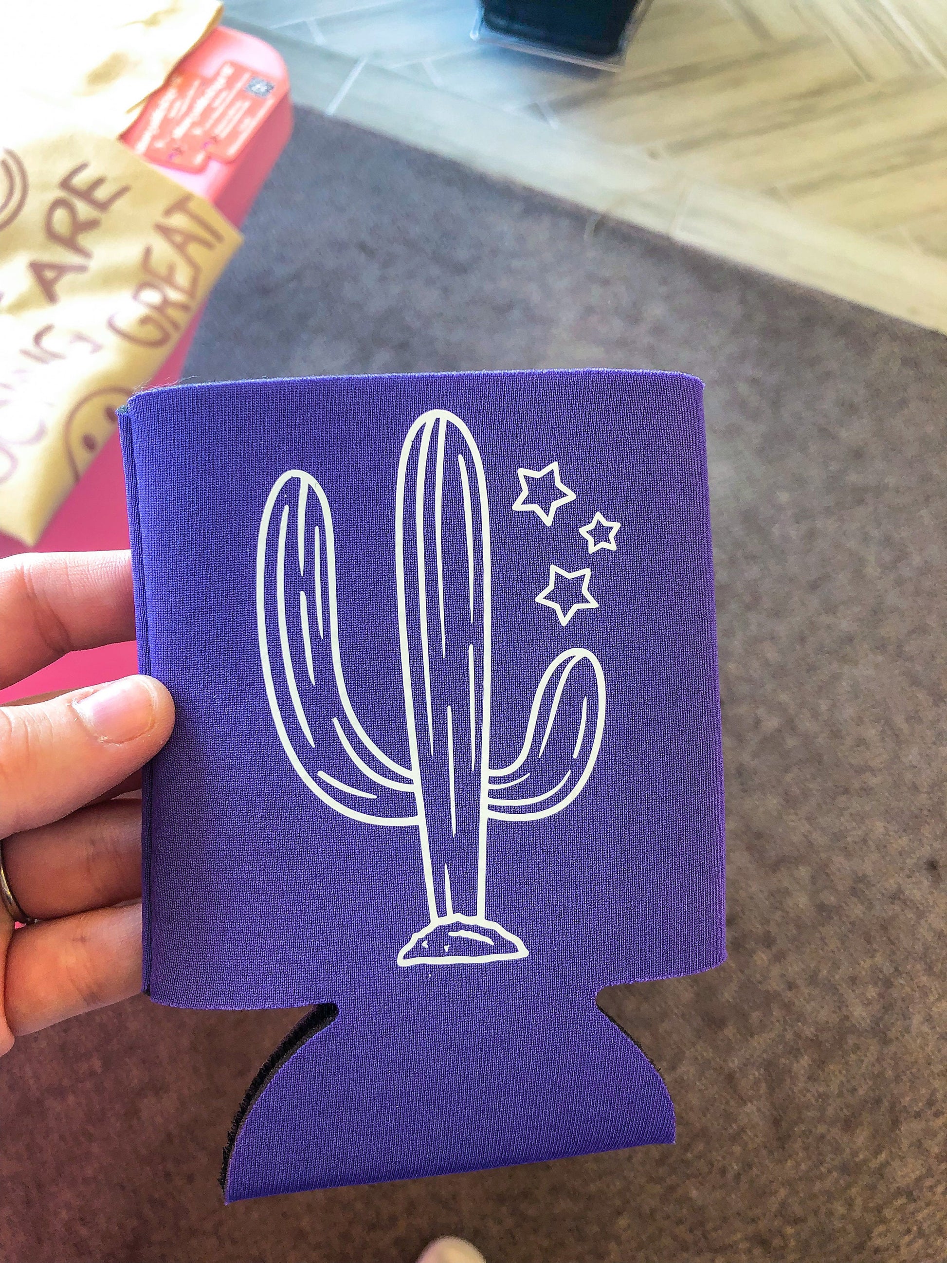 Purple Cactus Can Cooler - ShopCassiesCrafts