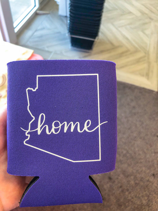 Purple Arizona Home Can Cooler - ShopCassiesCrafts