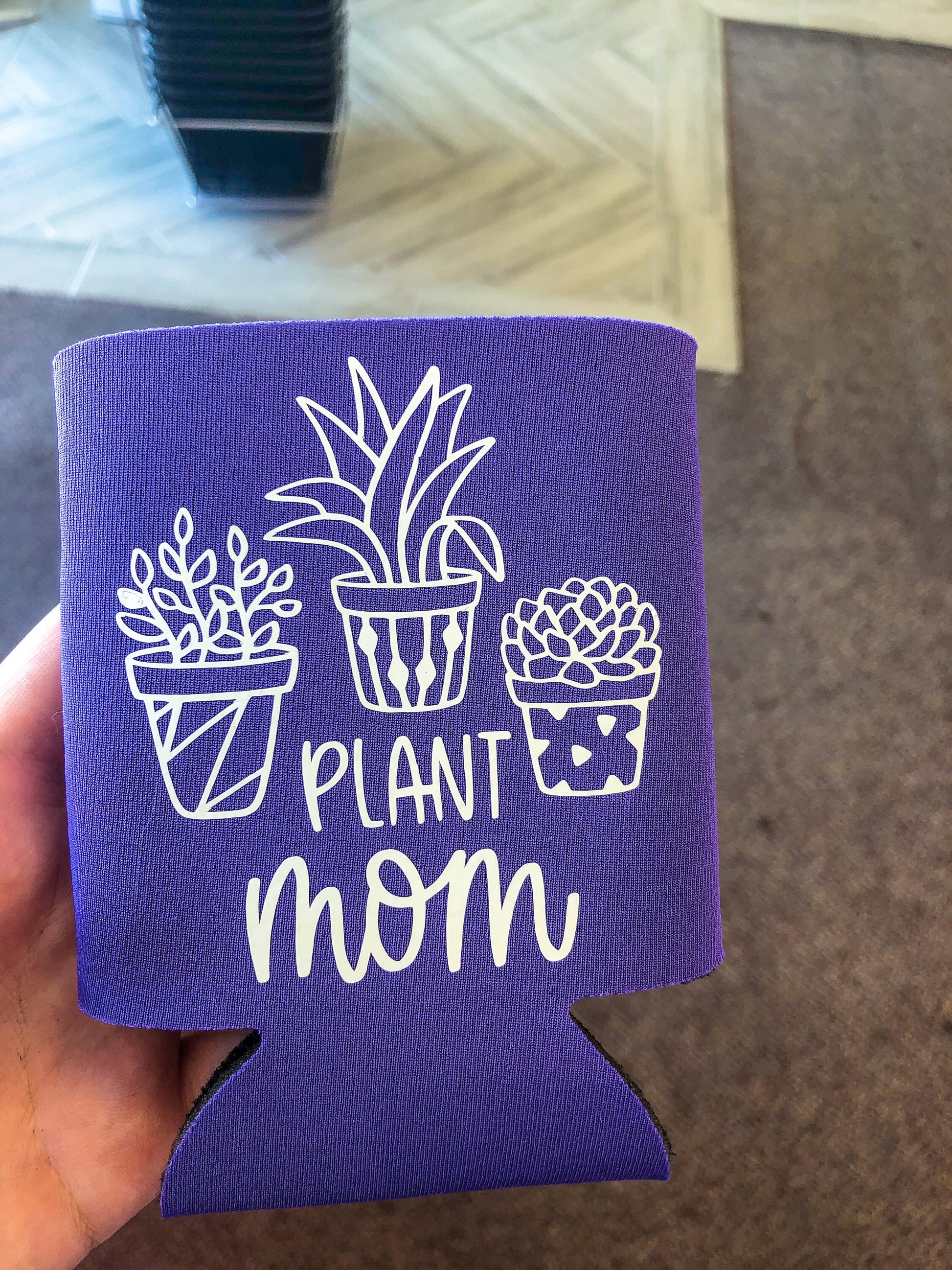 Purple Plant Mom Can Cooler - ShopCassiesCrafts