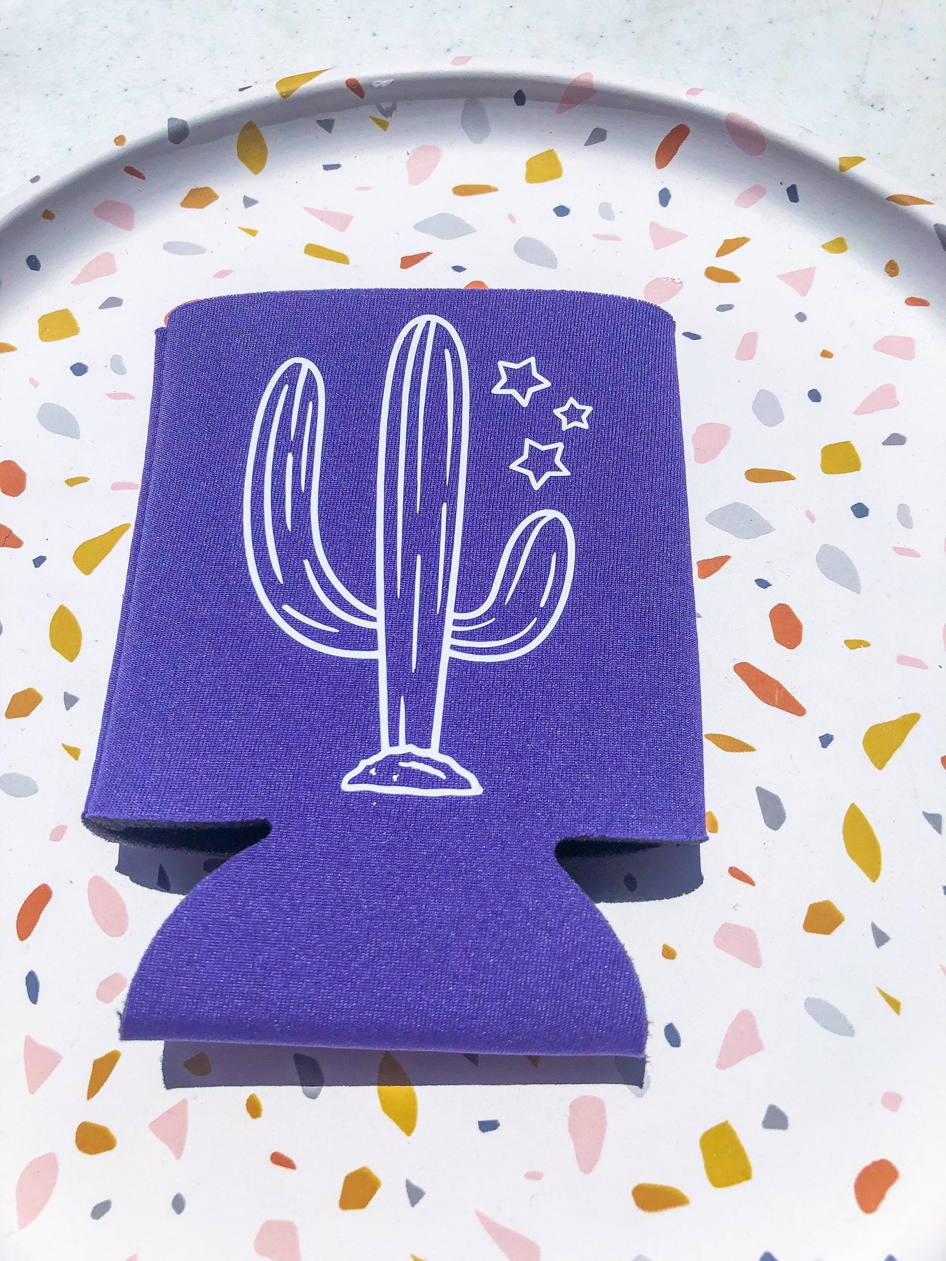 Purple Cactus Can Cooler - ShopCassiesCrafts