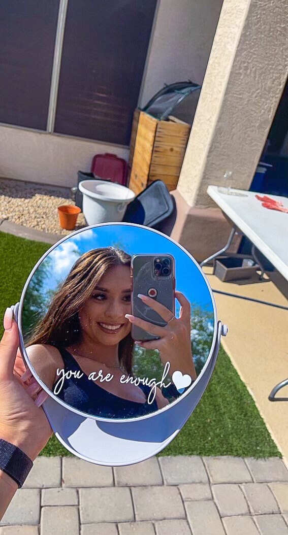 You Are Enough Small Mirror Decals - ShopCassiesCrafts