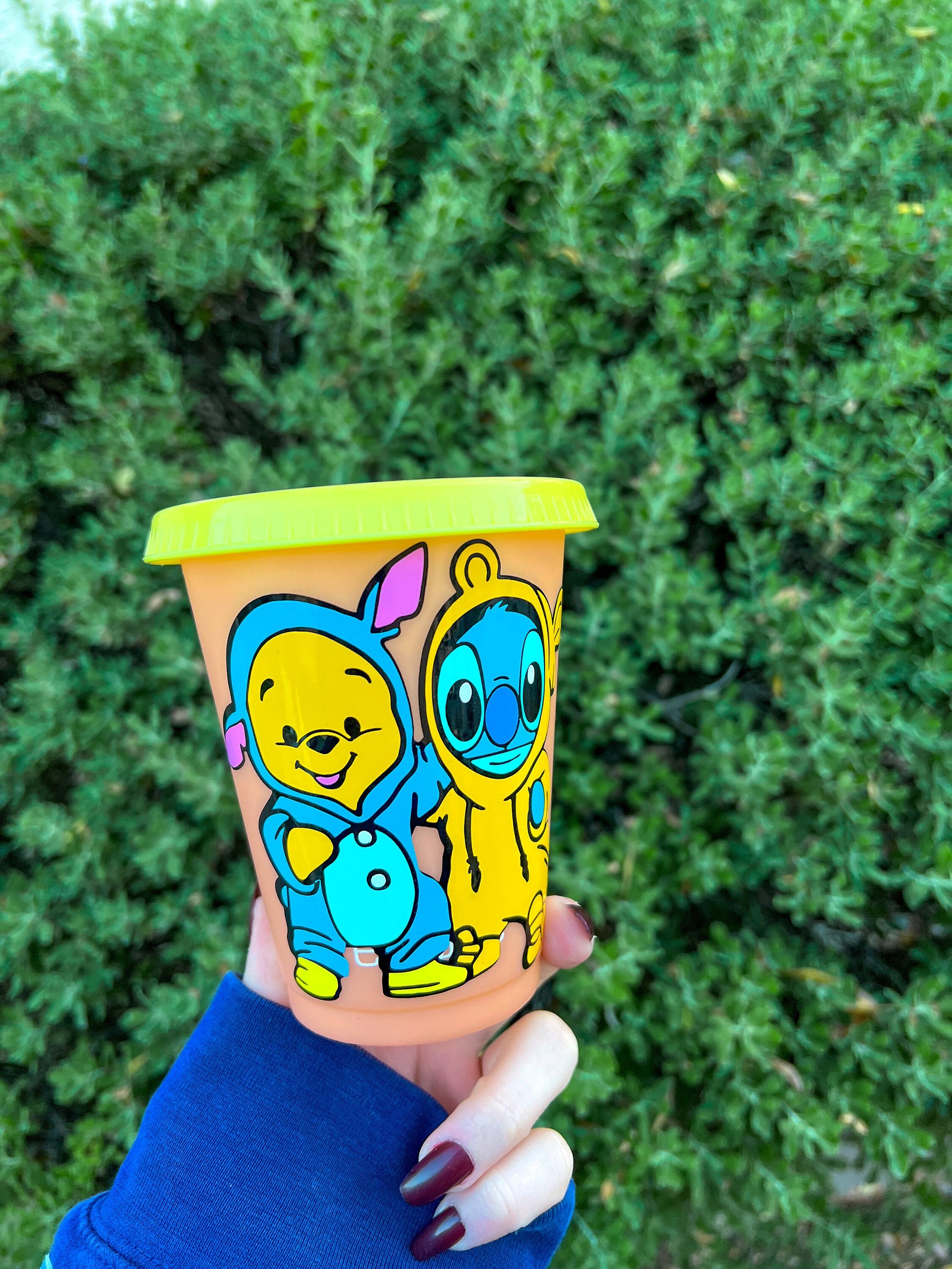 Stitch & Pooh Decorated Color Changing Cold Cup - ShopCassiesCrafts