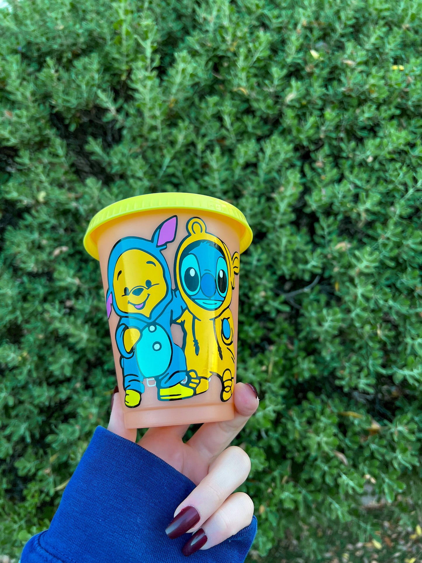 Stitch & Pooh Decorated Color Changing Cold Cup - ShopCassiesCrafts